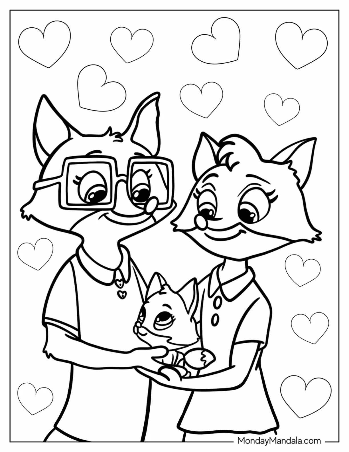 TOTS Coloring Page Of Finny With His Parents coloring page