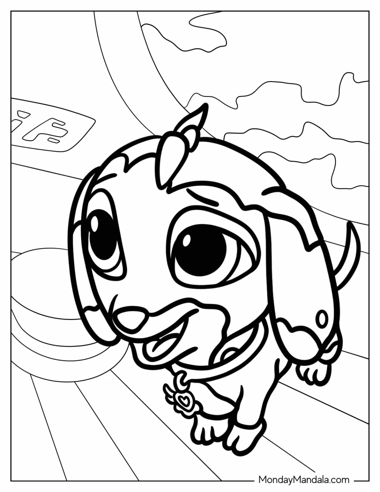 TOTS Coloring Page Of Lucky Walking For Kids coloring page