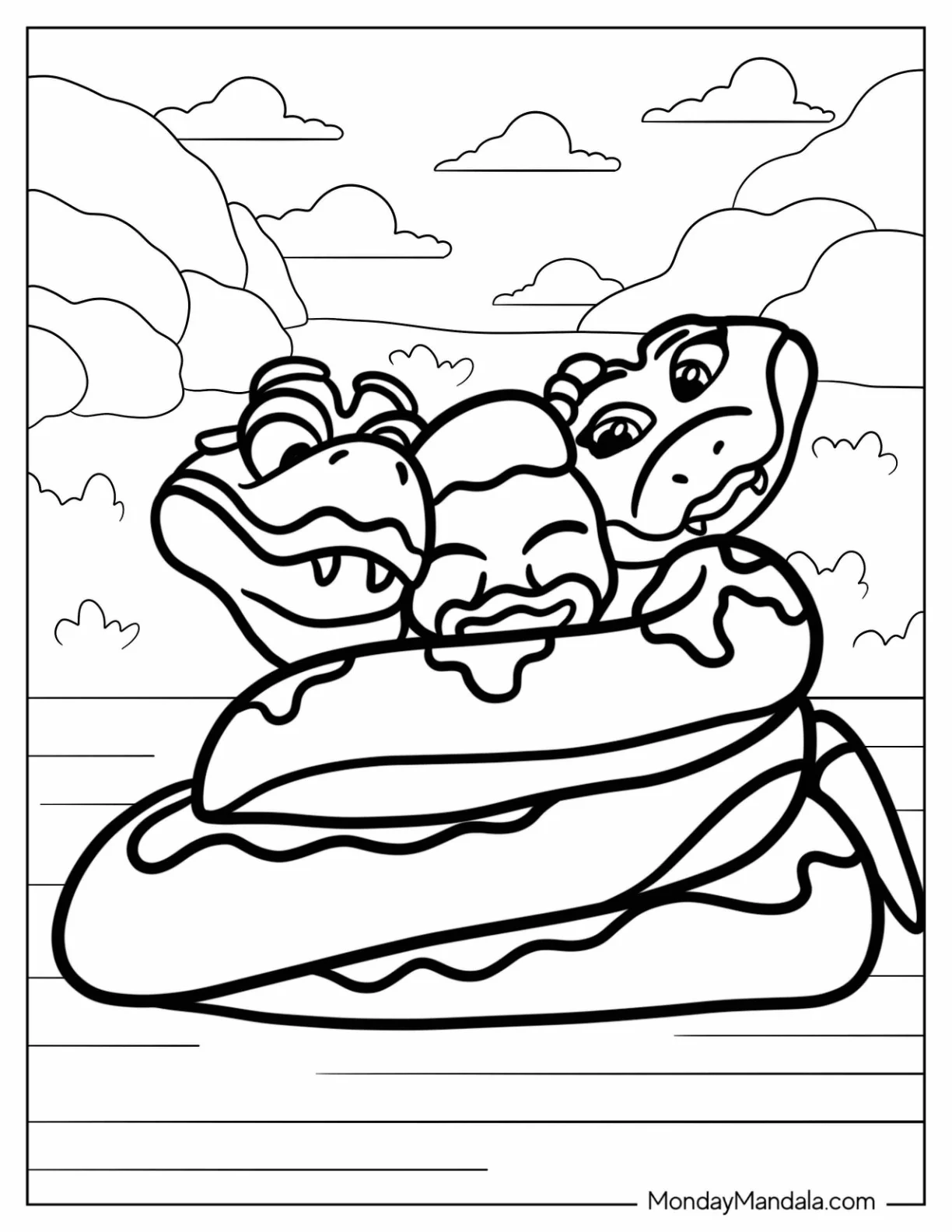 TOTS Coloring Page Of Pollock Hugged By His Parents coloring page