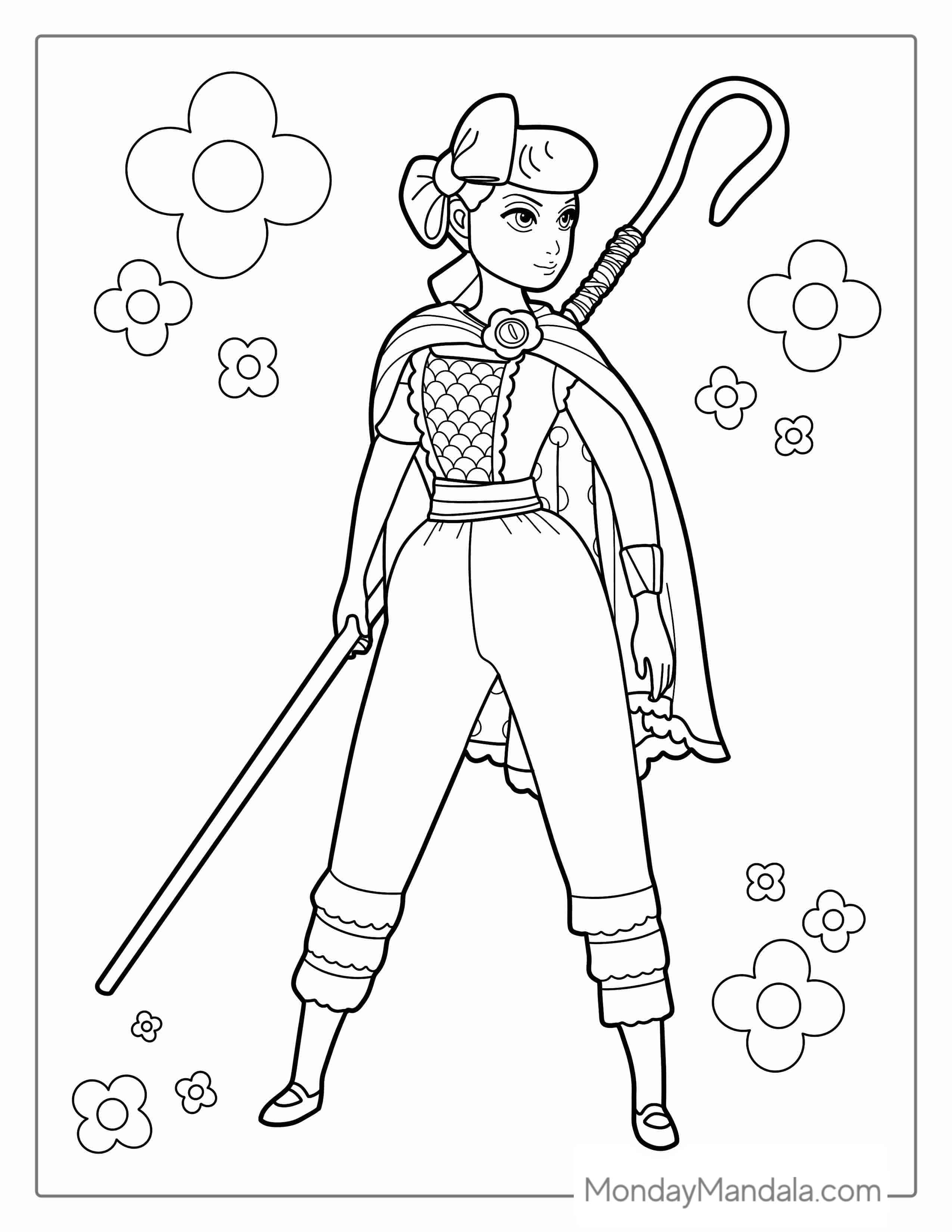 Bo Peep From Toy Story 4 To Color coloring page