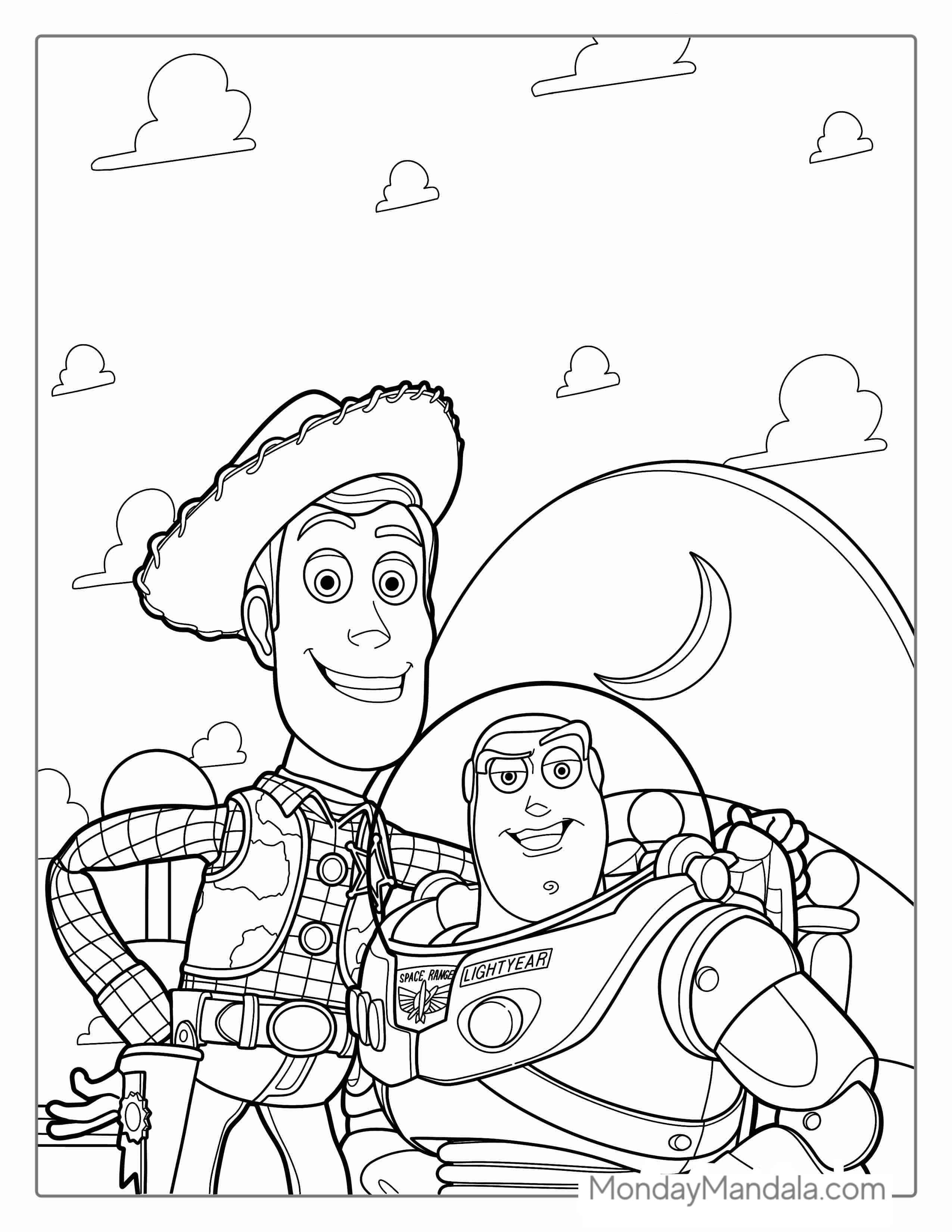 Coloring Page Of Buzz And Wody coloring page