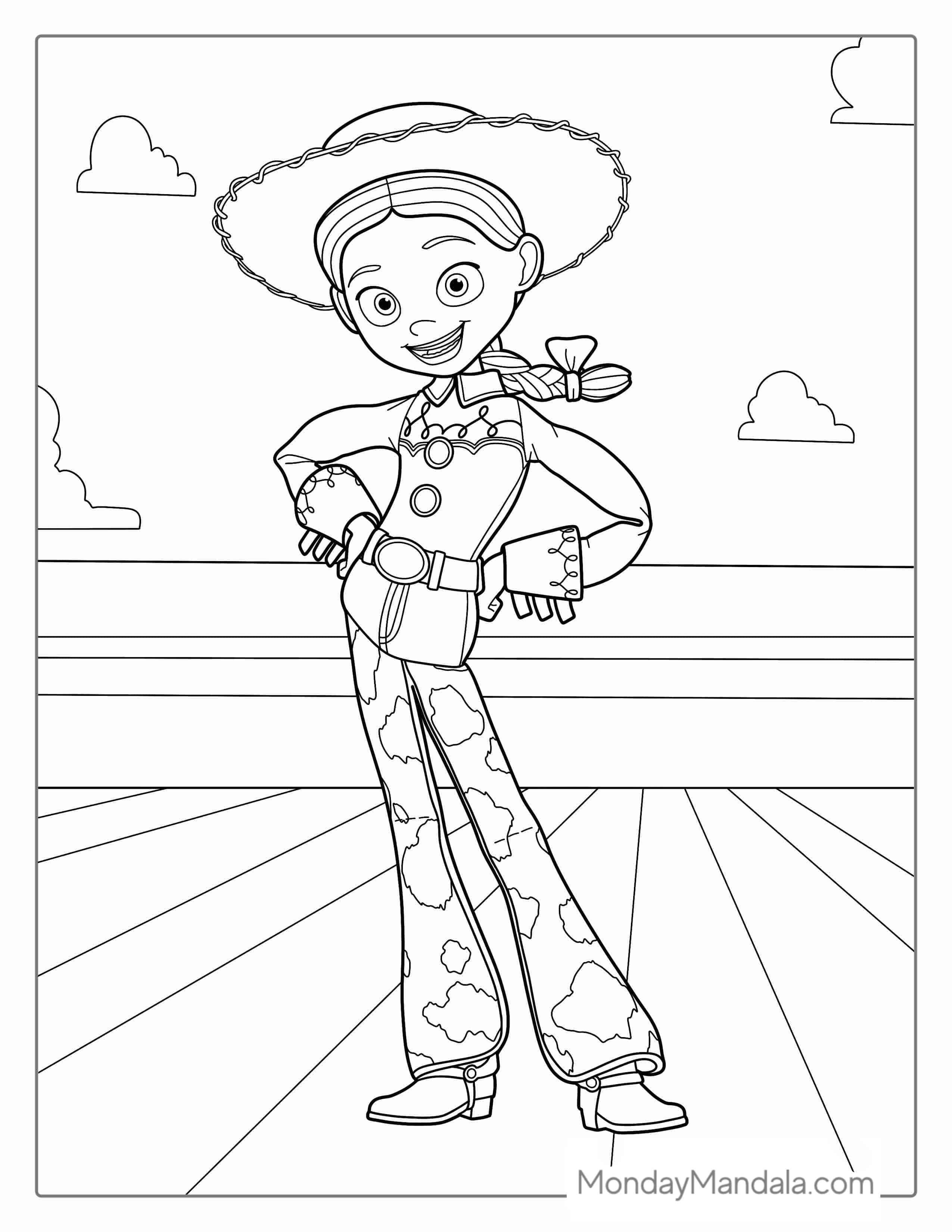Jesse The Cowgirl Coloring Picture For Kids coloring page