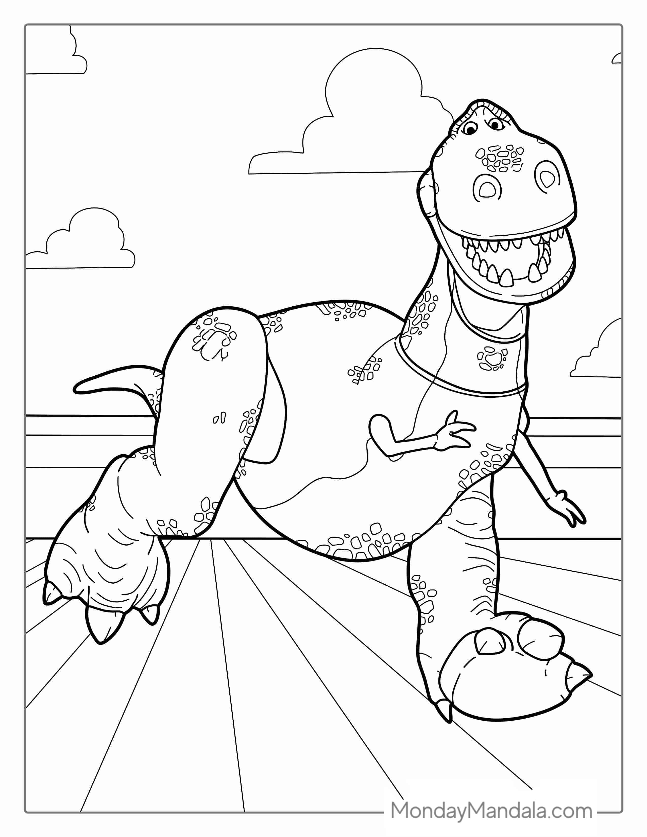 Rex The Dinosaur Coloring Sheet coloring page