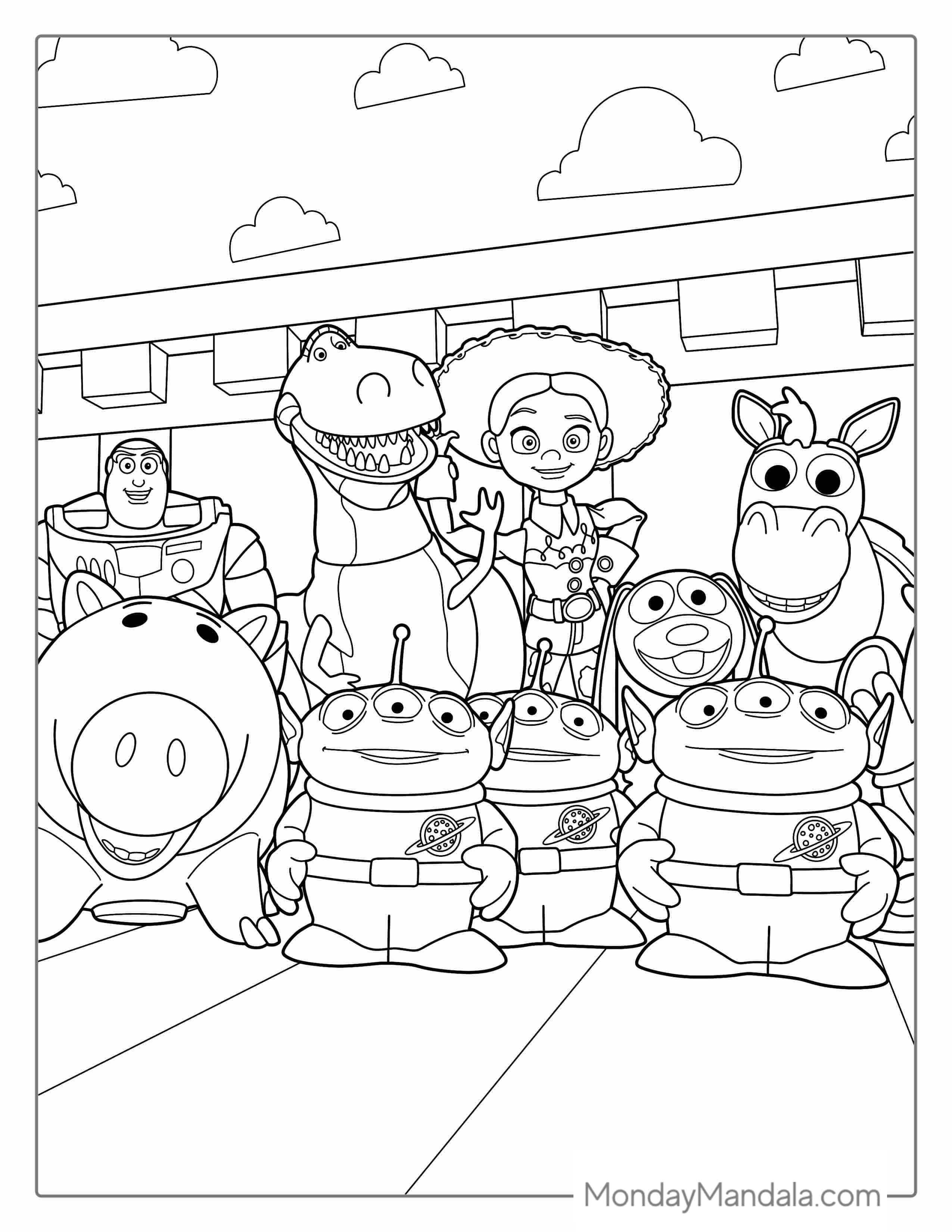 Toy Story Characters Coloring Page coloring page