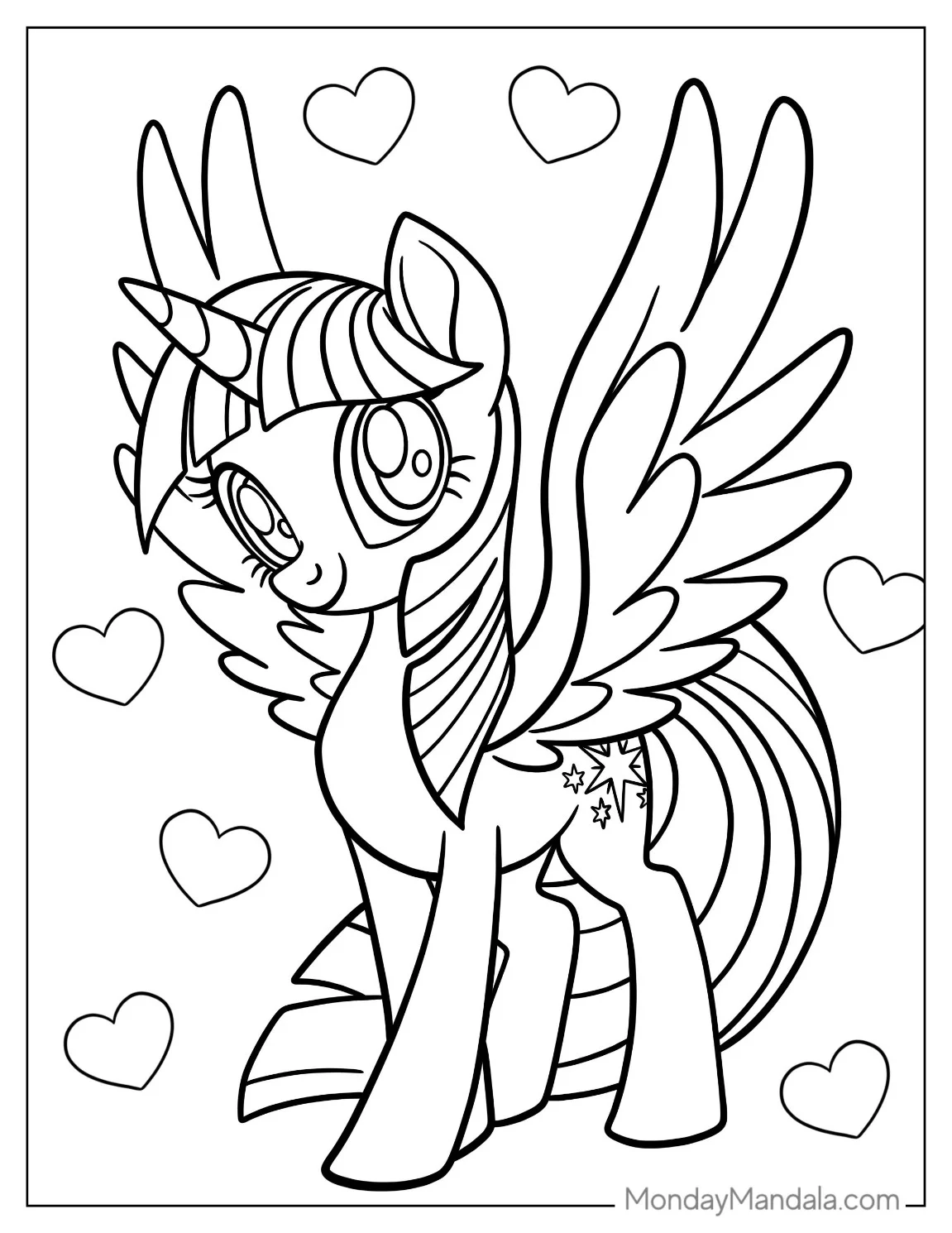 Twilight Sparkle Unicorn Coloring Page coloring page
