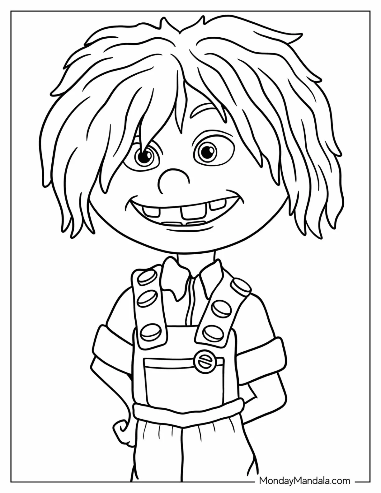 Up Coloring Page Of Young Ellie With Toothy Grin For Preschoolers coloring page