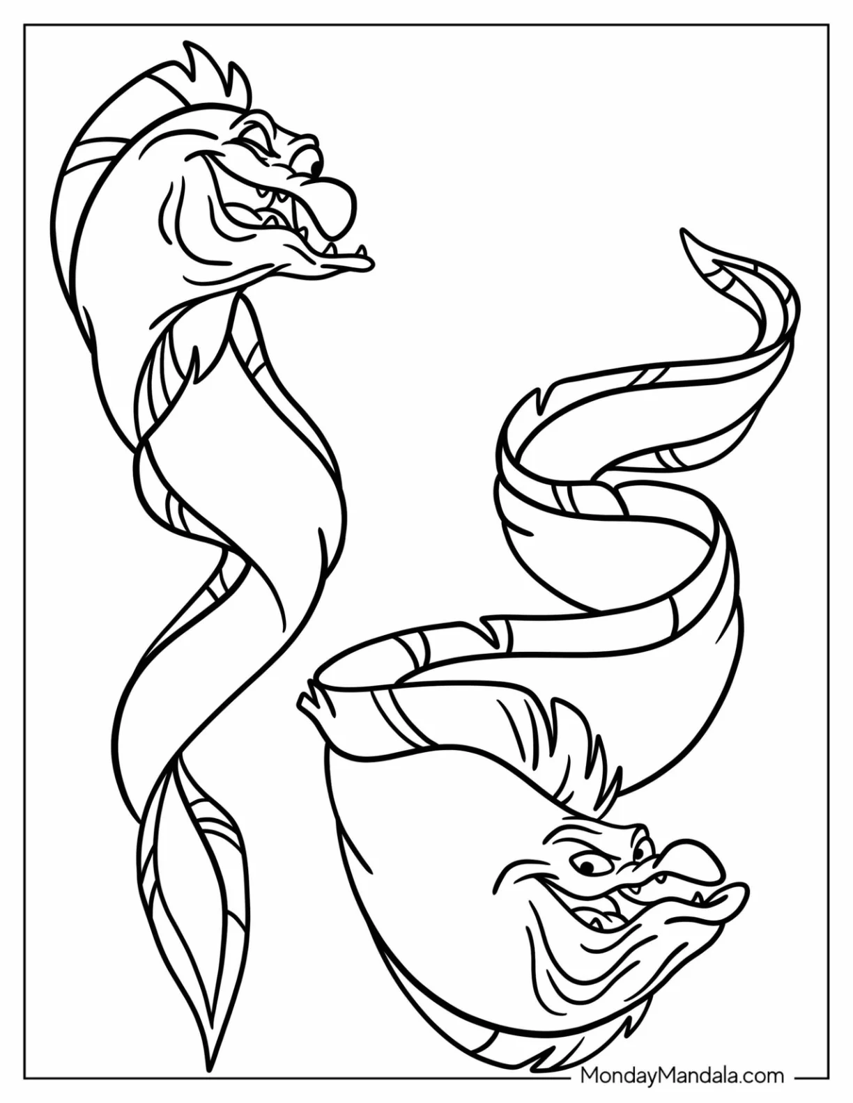 Ursula Coloring Page Of Flotsam And Jetsam Outline For Kids coloring page