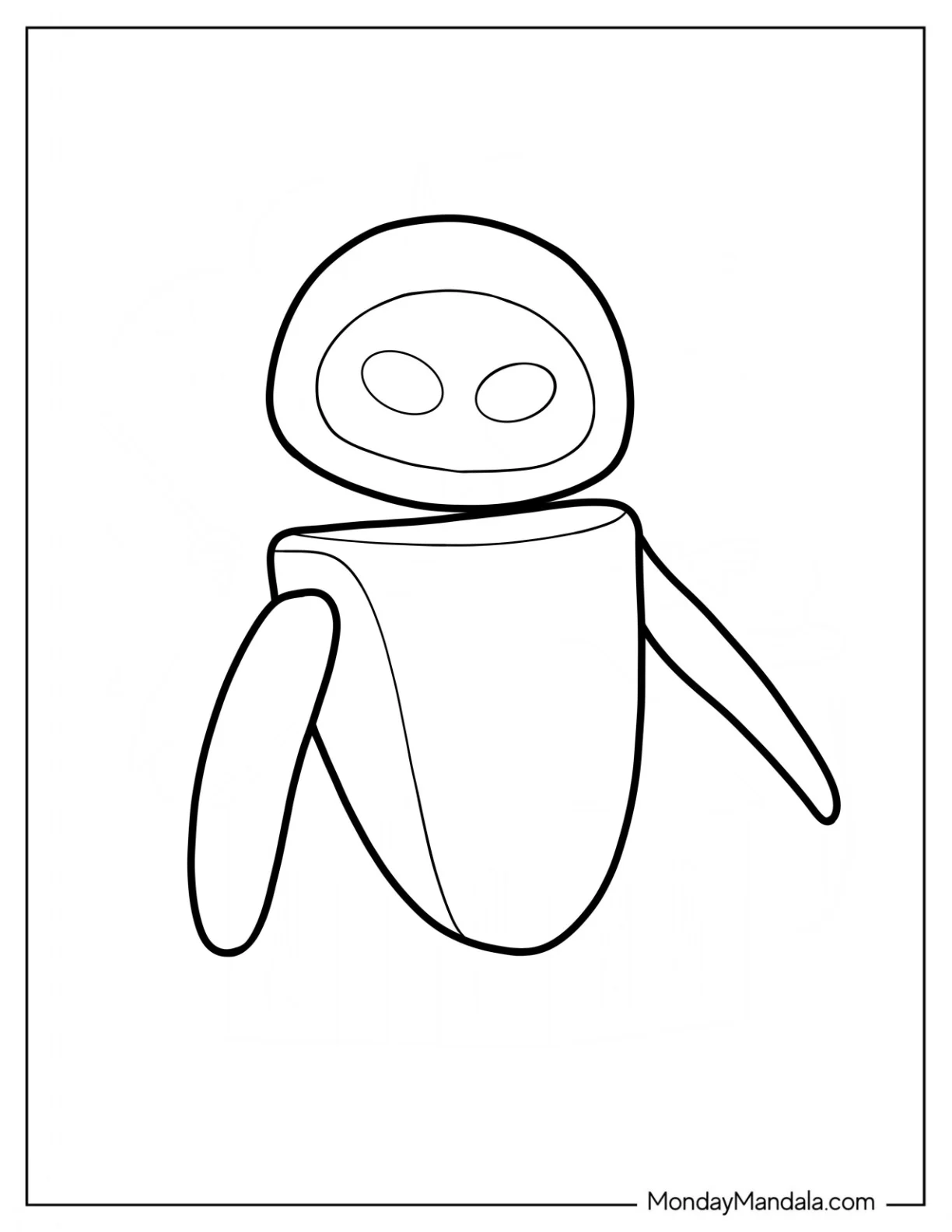 Wall-E Coloring Page Of Easy Eve Outline For Preschoolers coloring page