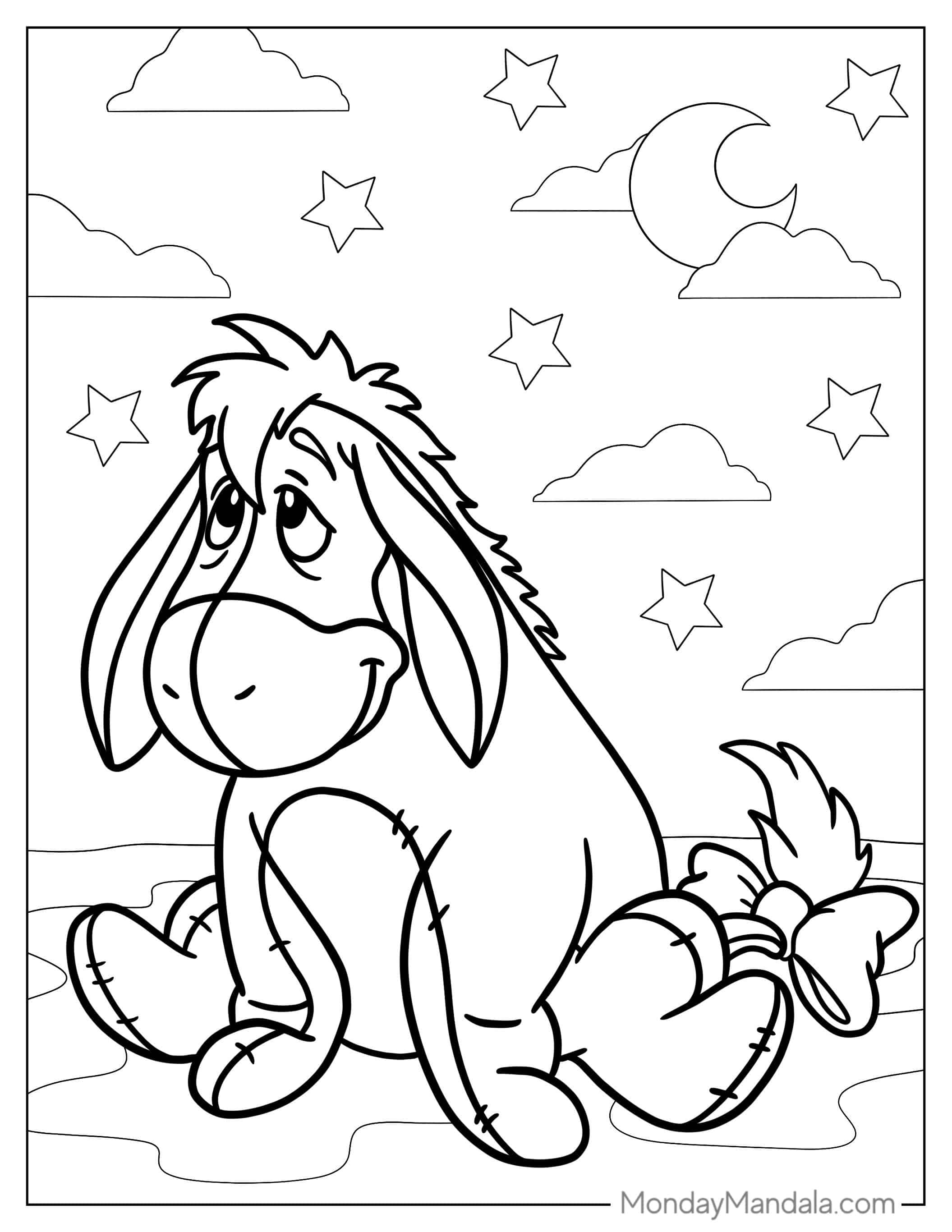 Adorable Eeyore Coloring Sheet coloring page