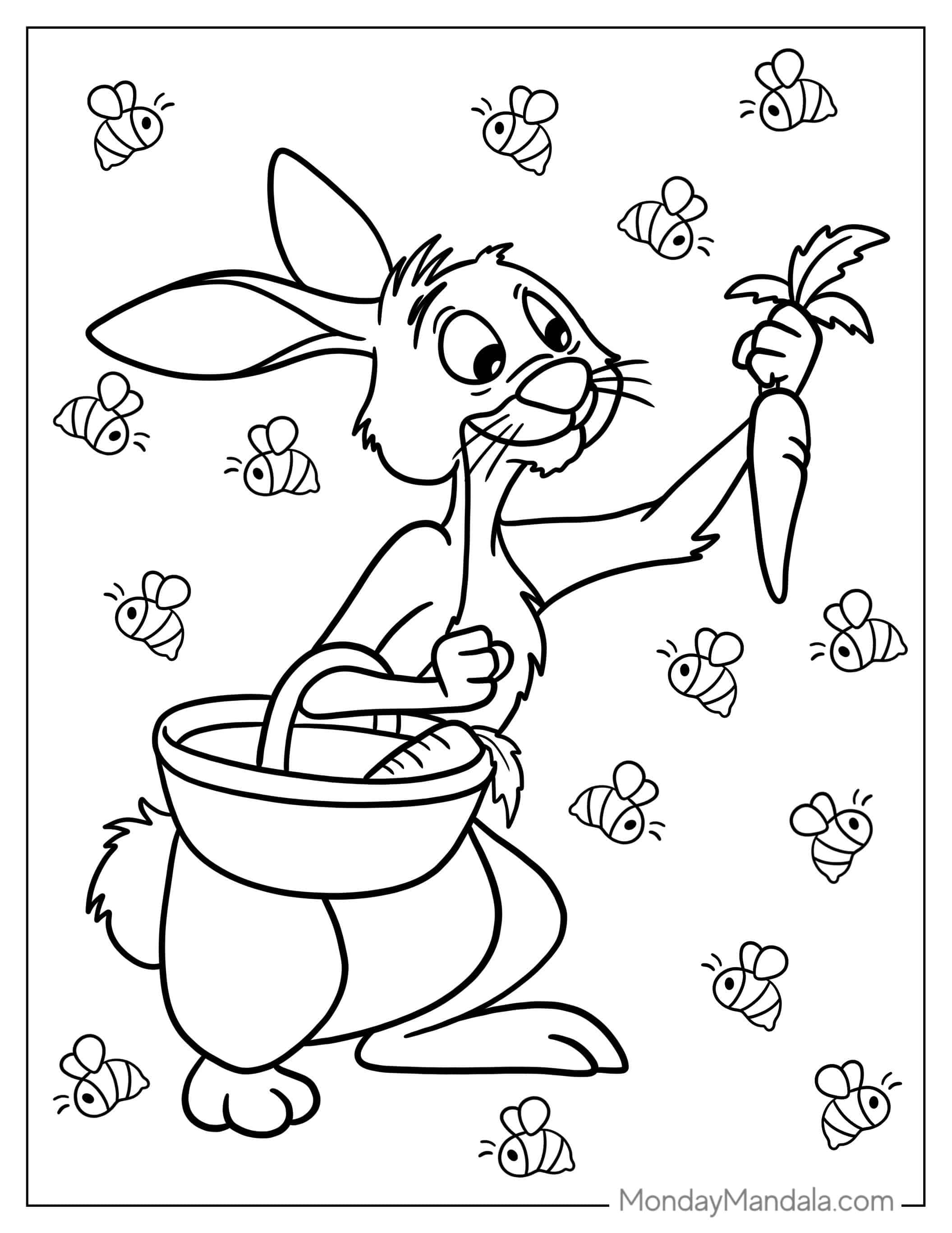 Rabbit From Winnie The Pooh To Color coloring page — printable line art