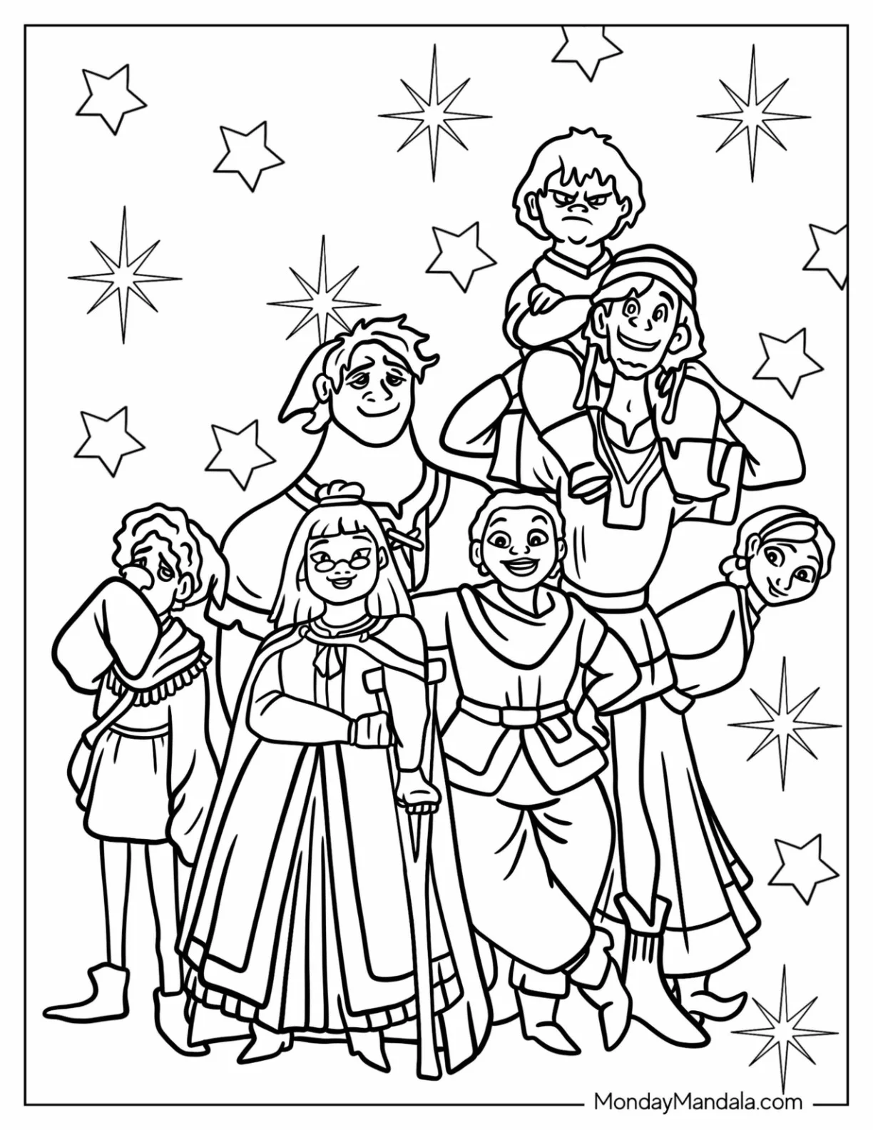 Wish Coloring Pages Of Bazeema, Dahlia, Gabo, Dario, Simon, Safi, And Hal coloring page