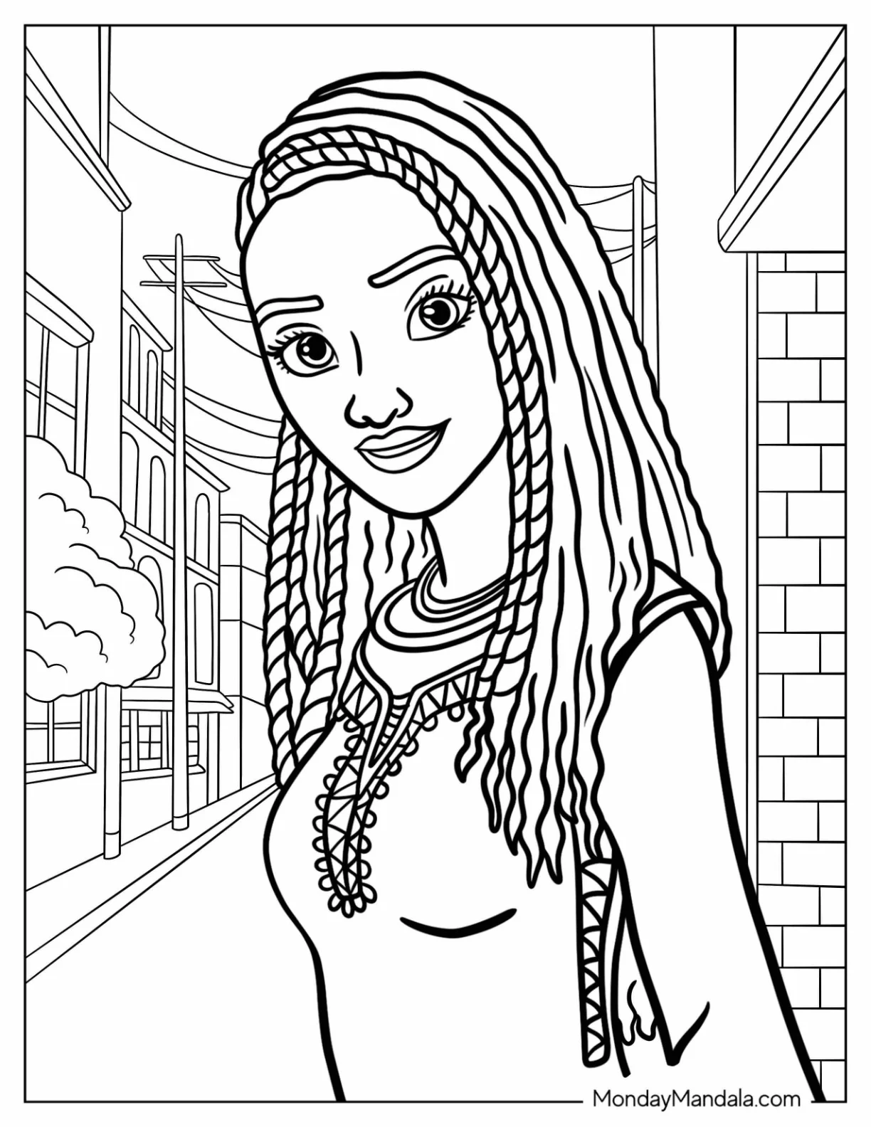 Wish Coloring Pages Of Detailed Close Up Of Asha For Kids coloring page