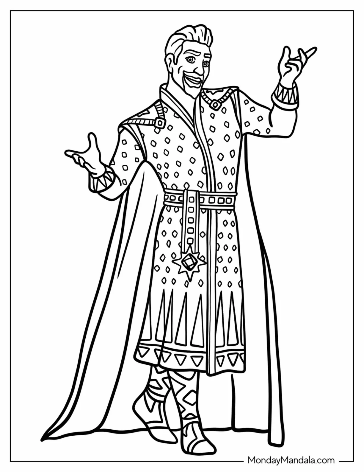 Wish Coloring Pages Of Detailed King Magnifico coloring page — printable line art