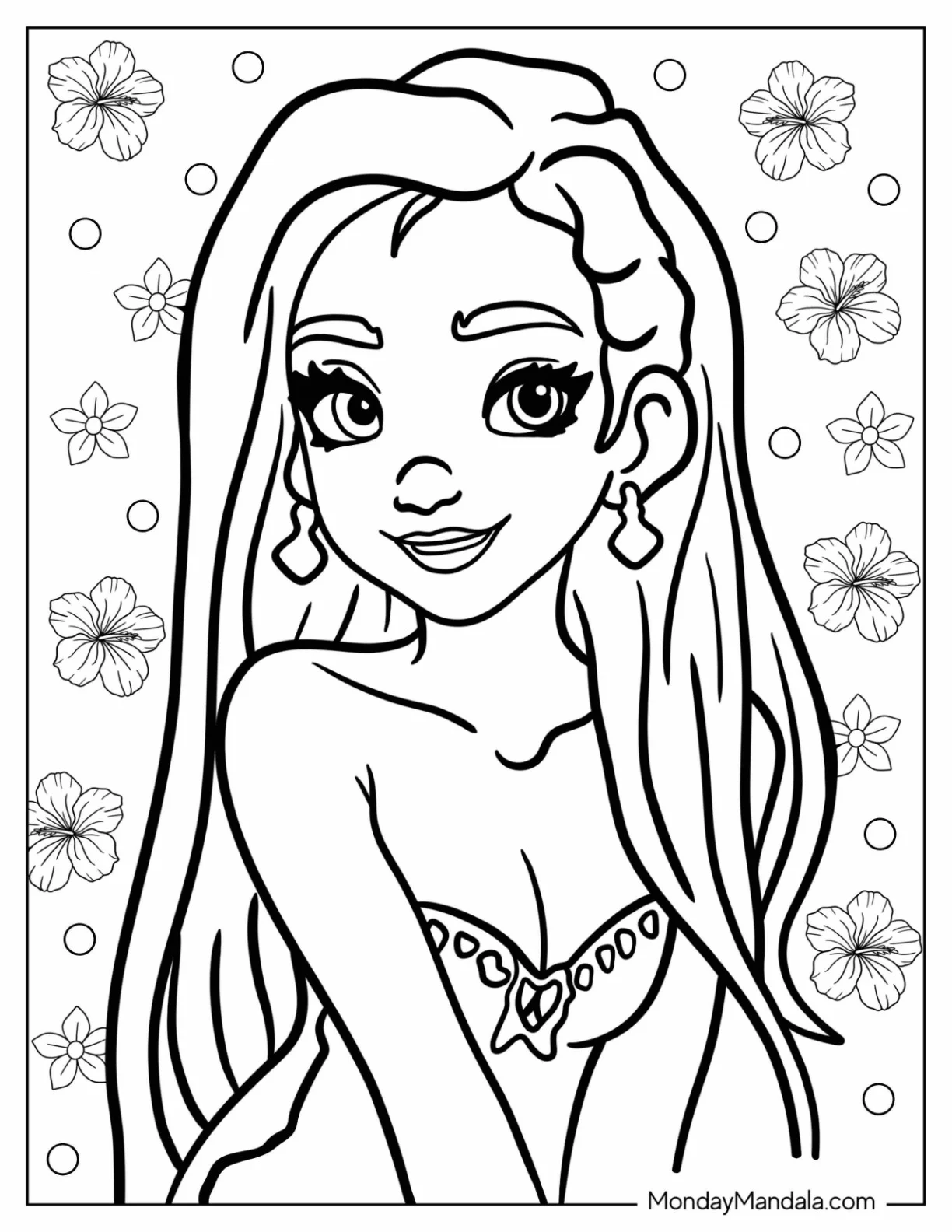 Wish Coloring Pages Of Easy Asha For Kids coloring page — printable line art