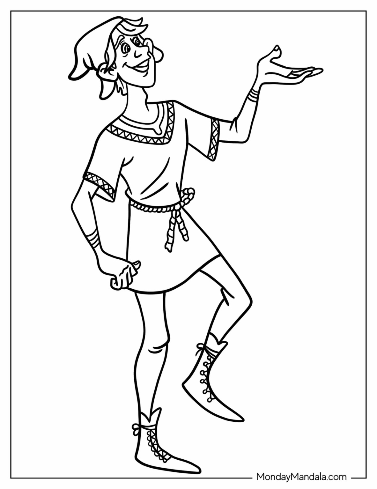 Wish Coloring Pages Of Happy Dario Walking For Kids coloring page