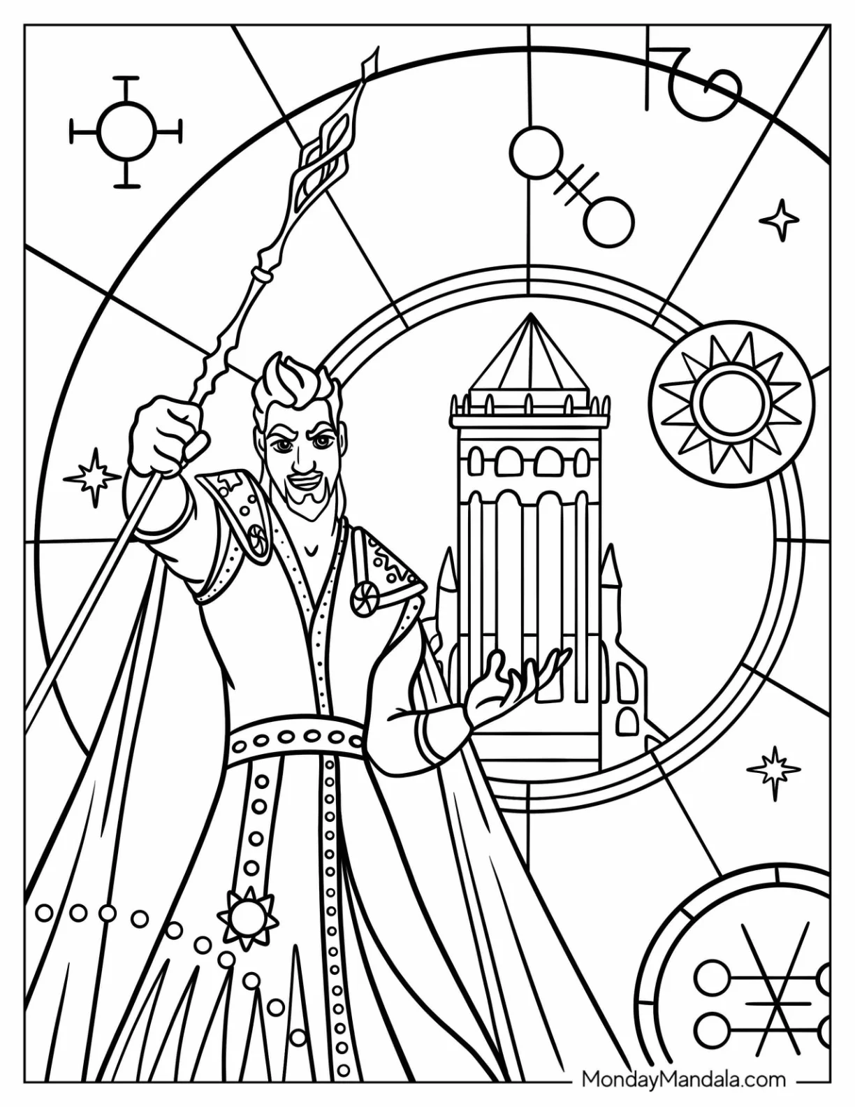 Wish Coloring Pages Of King Magnifico Holding His Scepter coloring page