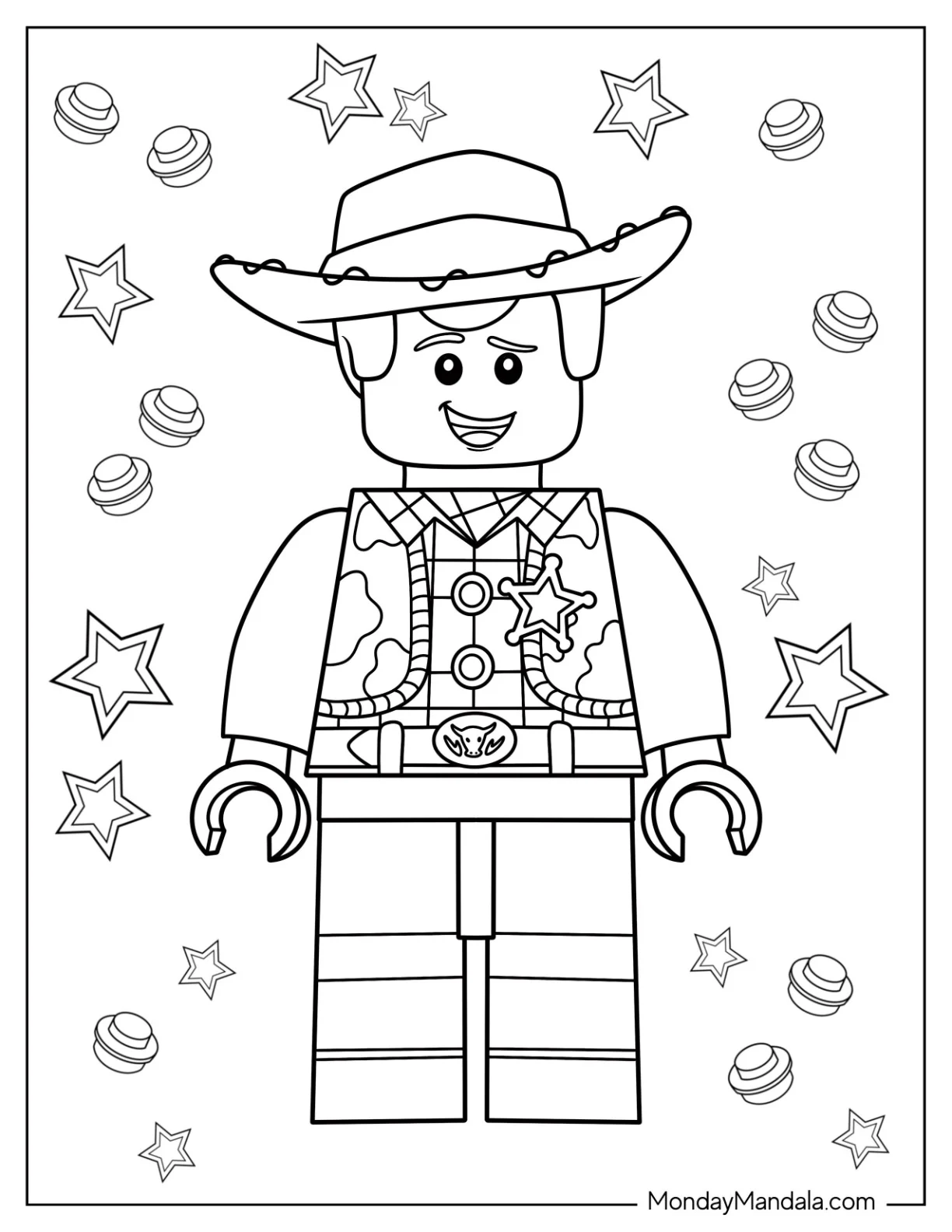 Lego Sheriff Woody Coloring Page coloring page