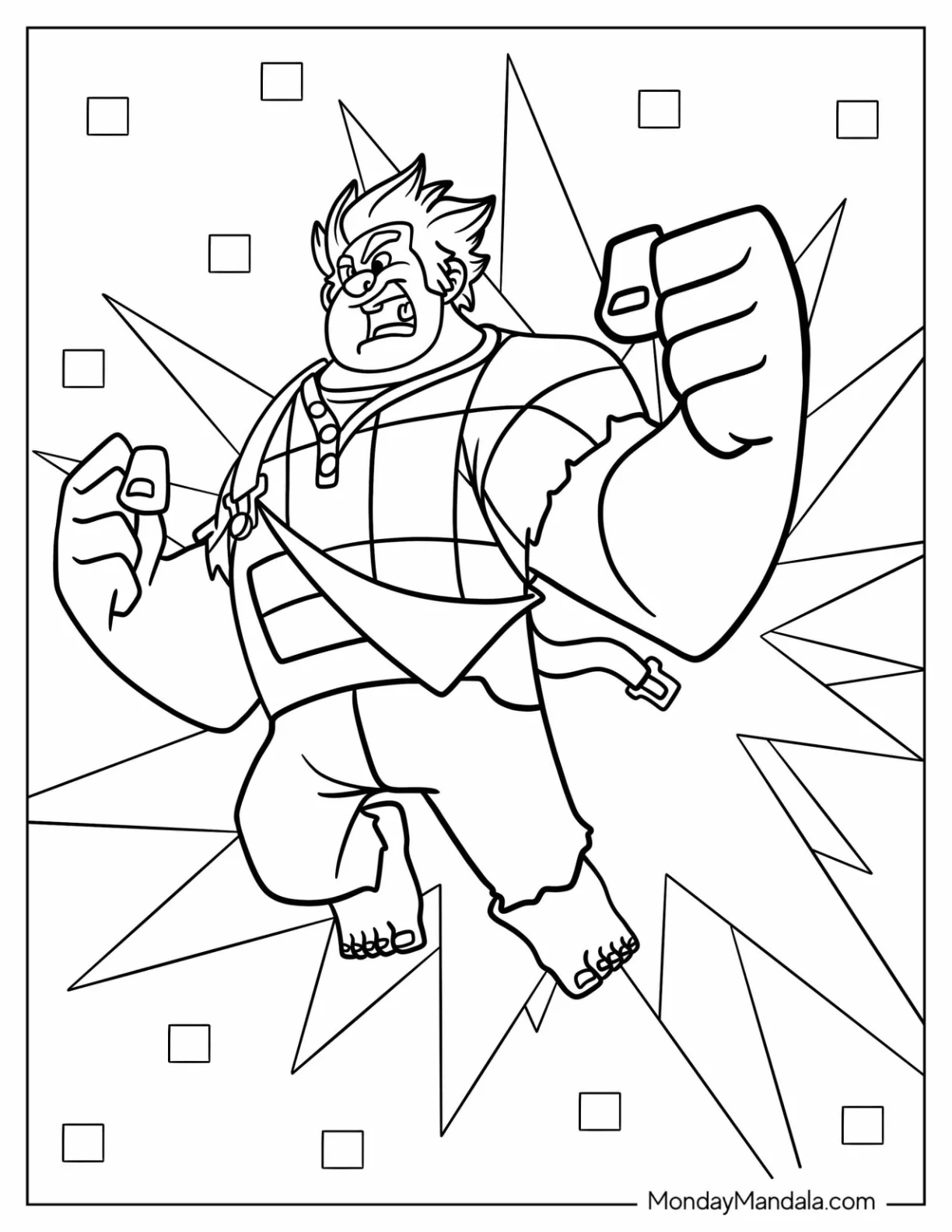 Wreck-It Ralph Coloring Page Of Angry Wreck It Ralph For Kids coloring page