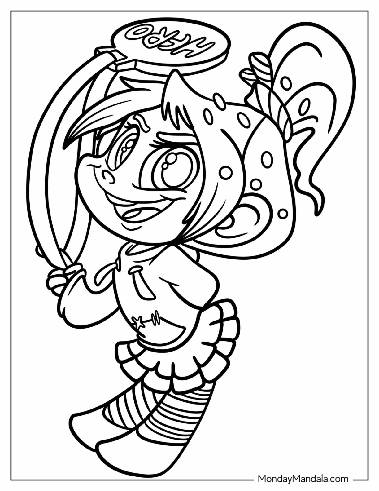 Wreck-It Ralph Coloring Page Of Kawaii Chibi Vanellope For Kids coloring page