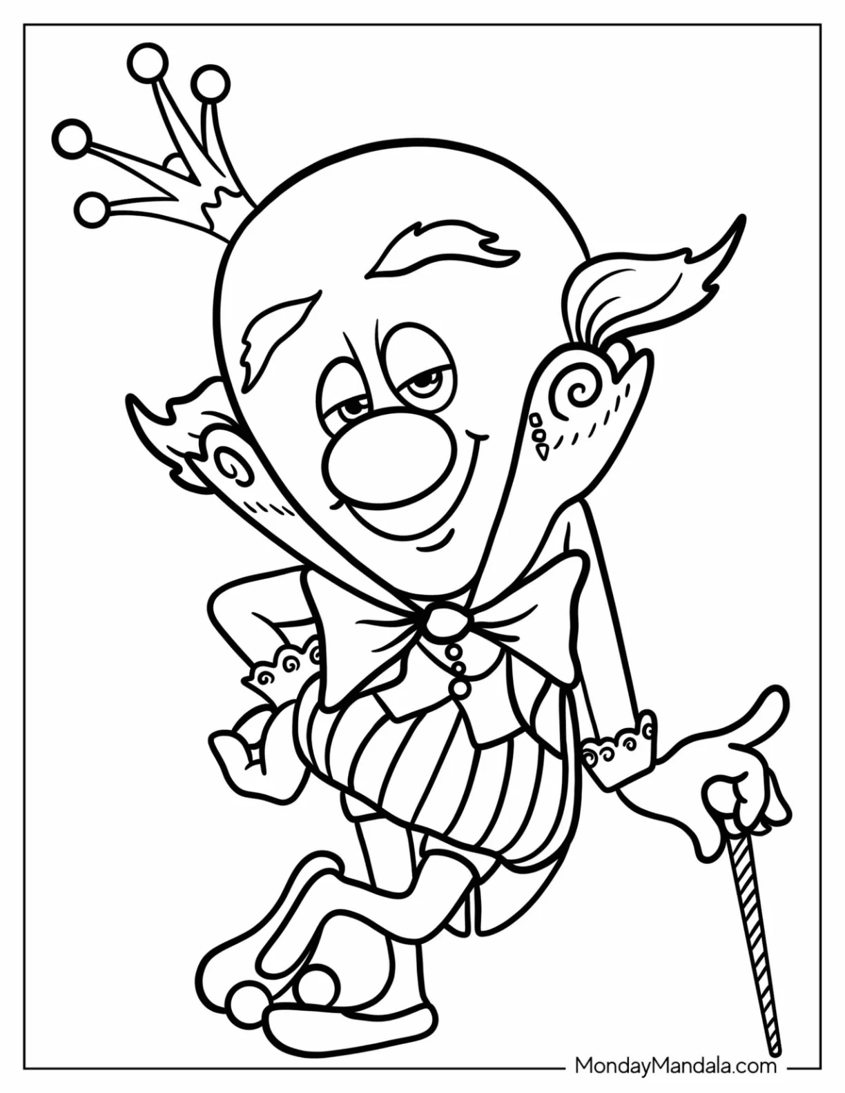Wreck-It Ralph Coloring Page Of King Candy Smirking coloring page
