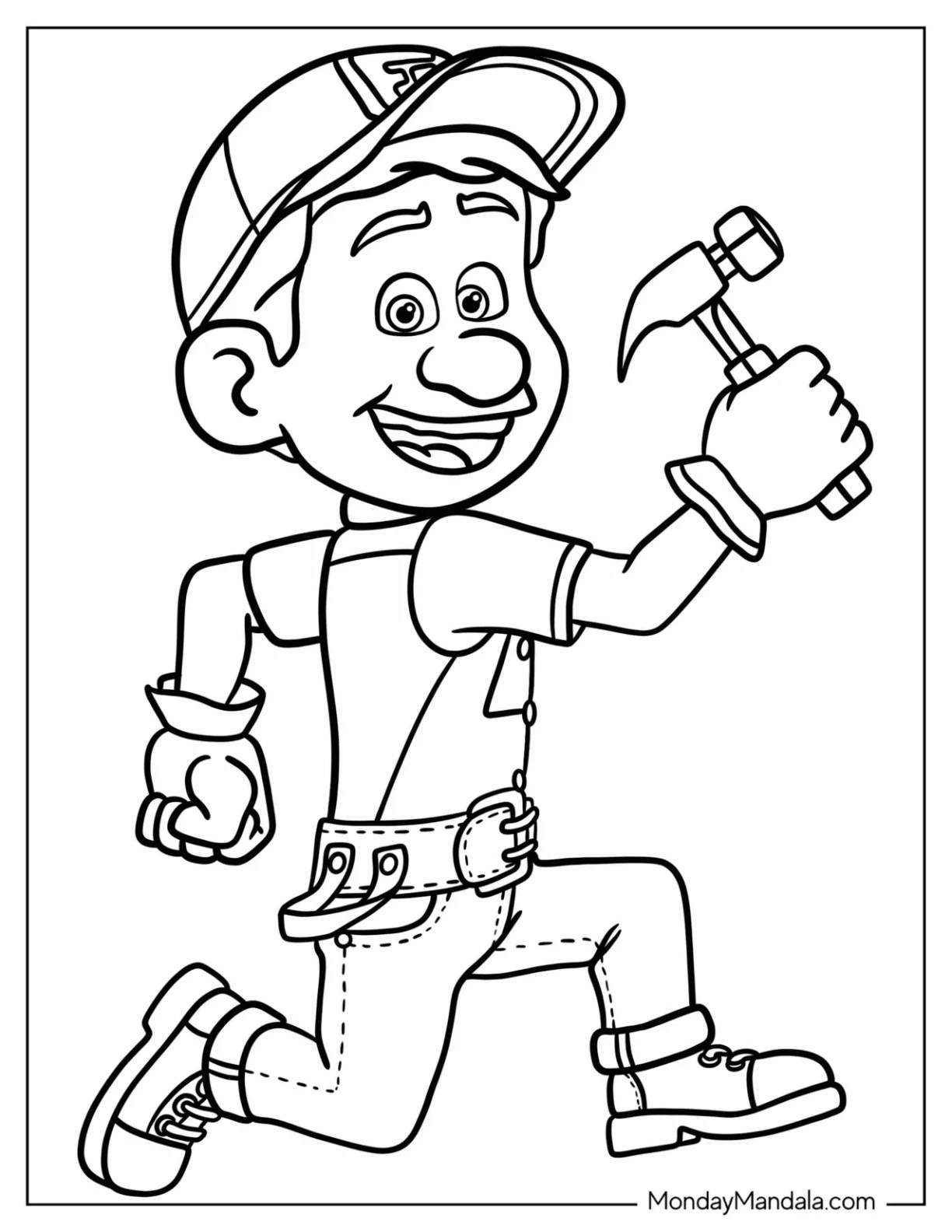 Wreck-It Ralph Coloring Page Of Simple Fix It Felix Outline For Kids coloring page