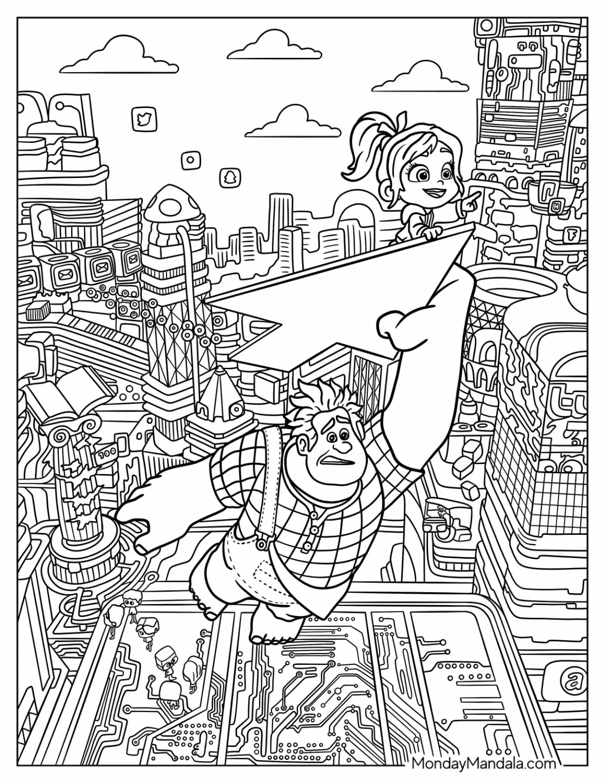 Wreck-It Ralph Coloring Page Of Vanellope In The Internet coloring page