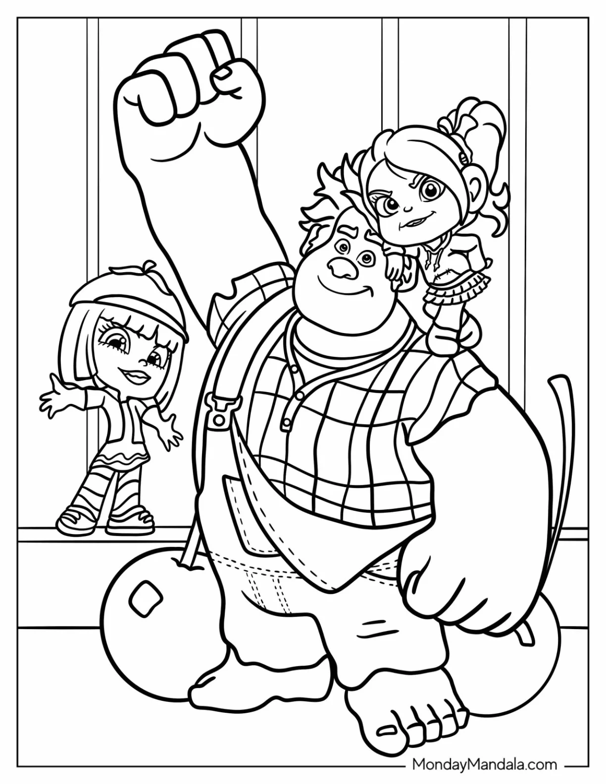 Wreck-It Ralph Coloring Page Of Vanellope With Taffyta Muttonfudge coloring page