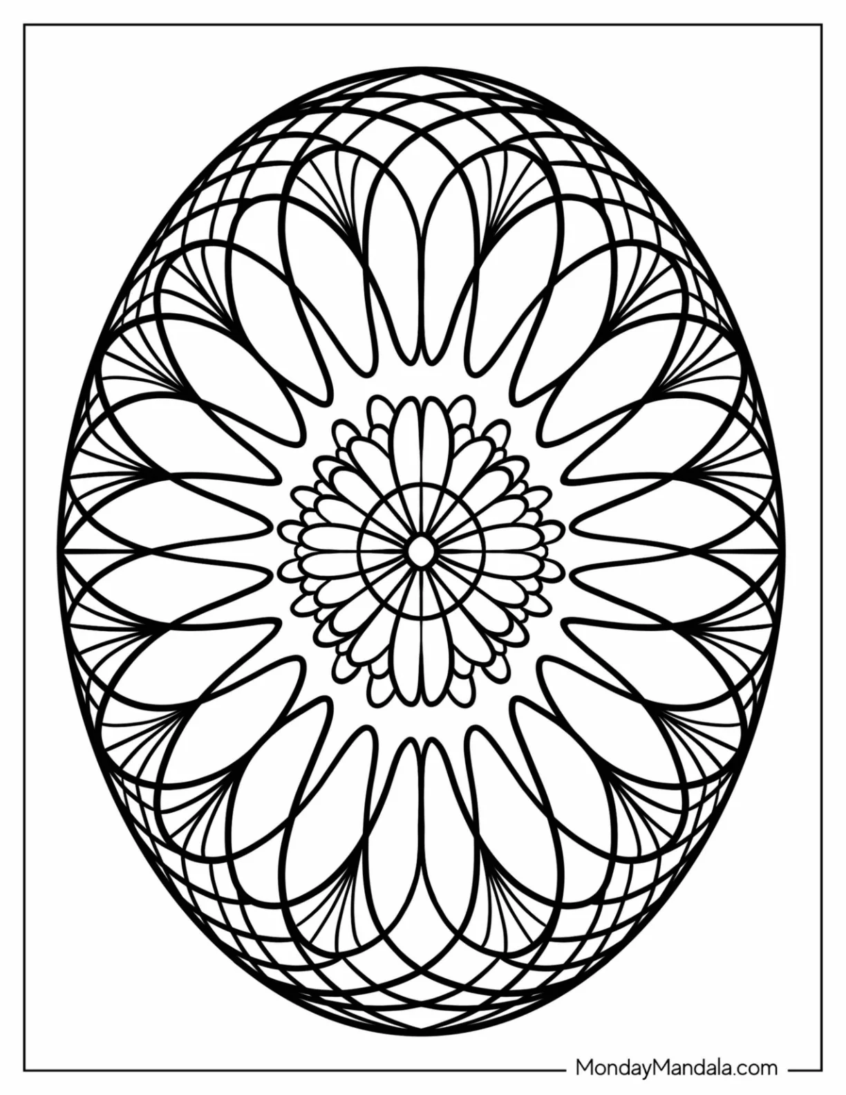 Easter Mandala Coloring Page of Mandala with Geometric Design coloring page