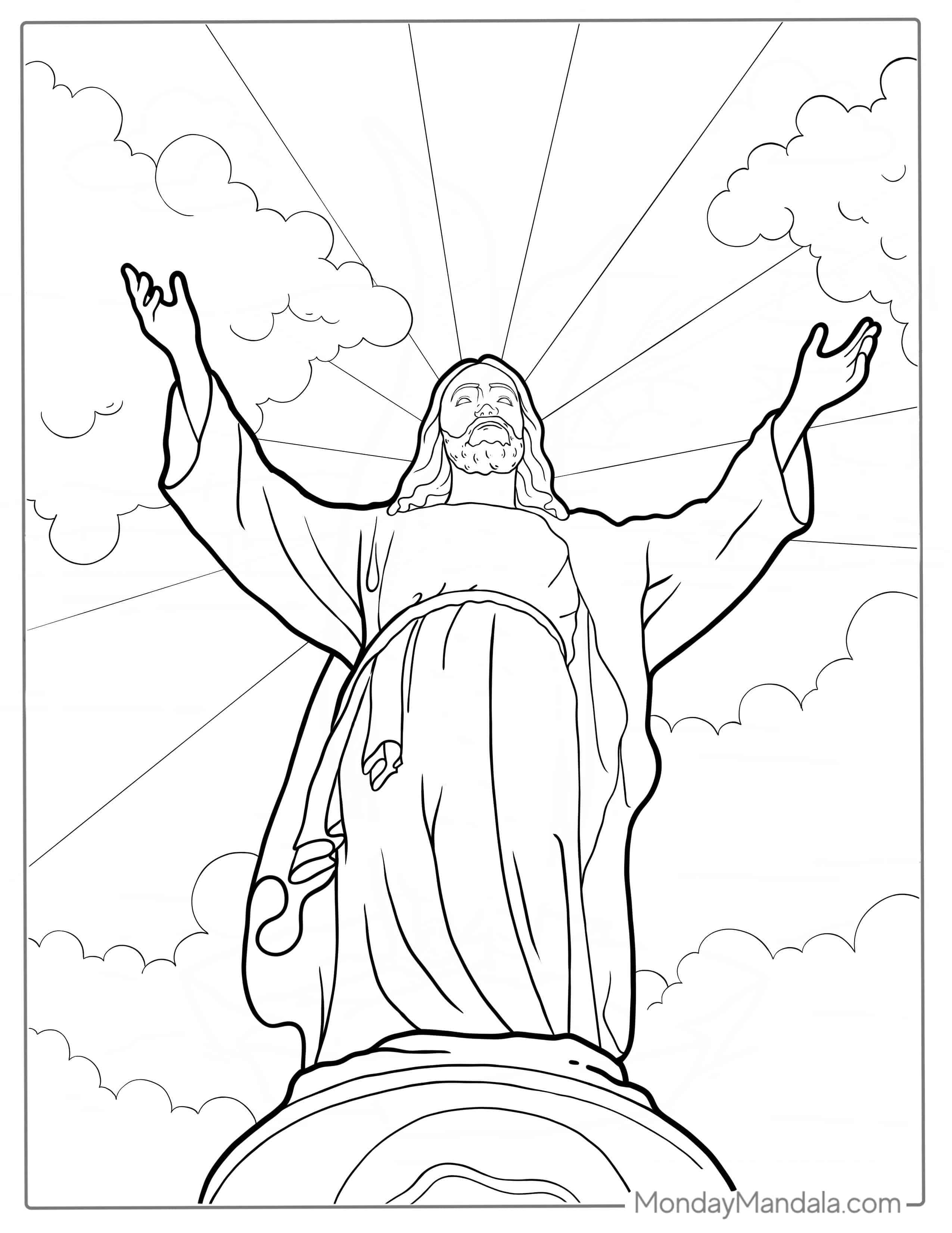 Blessed Jesus In Heaven Coloring In coloring page