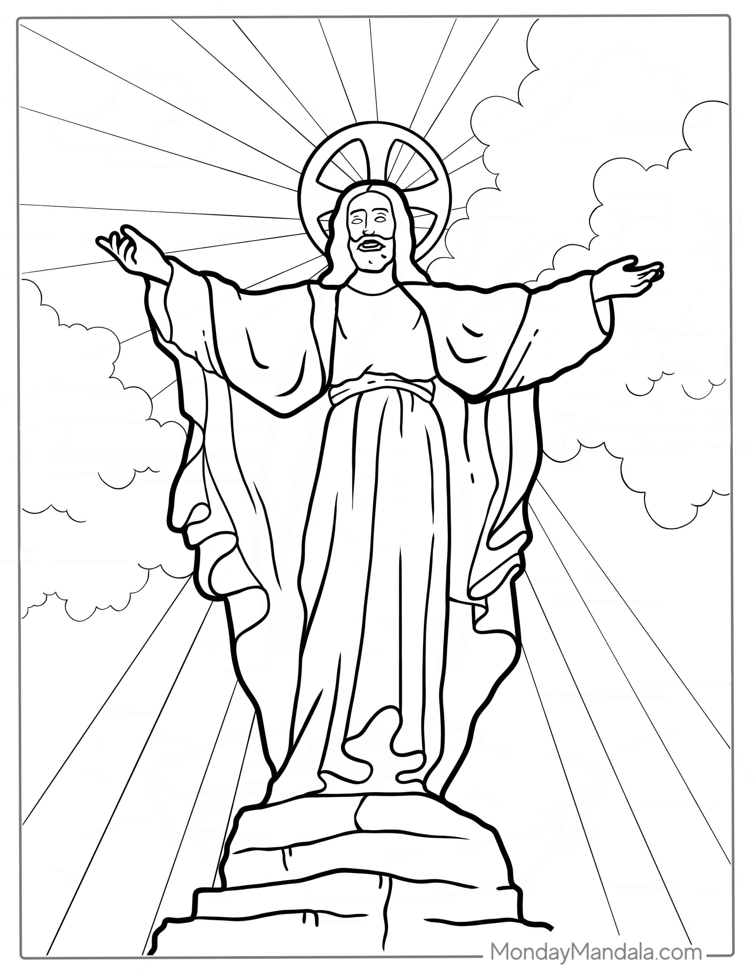 Christ In The Heavens Coloring Page coloring page
