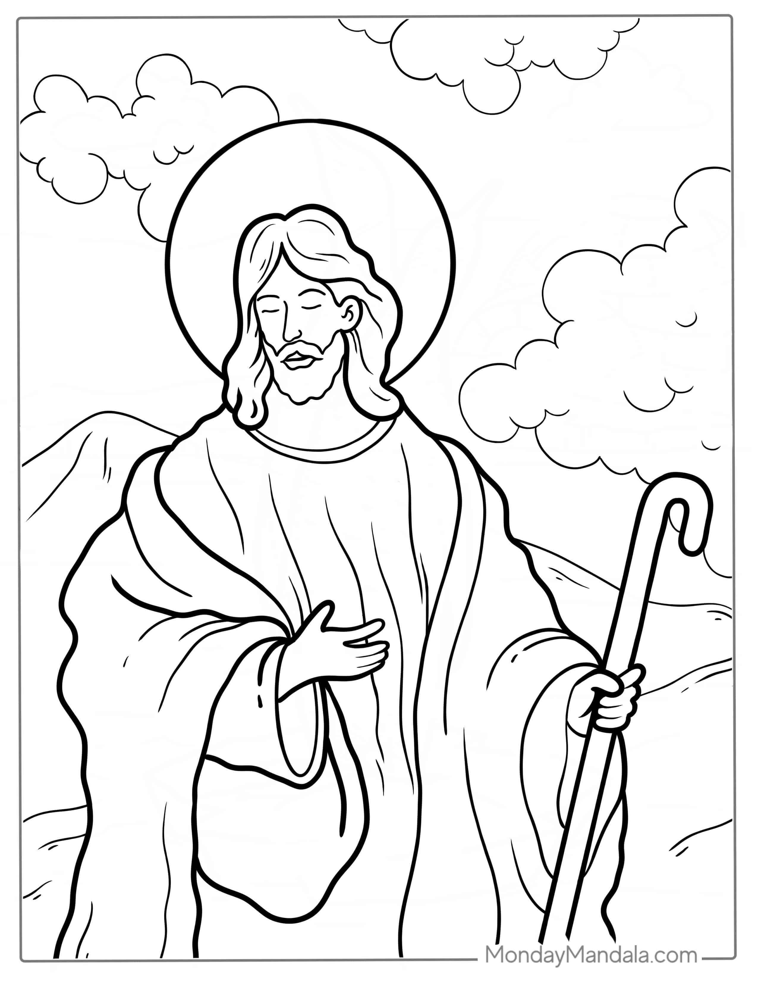 Easy Outline Of Jesus For Kids coloring page