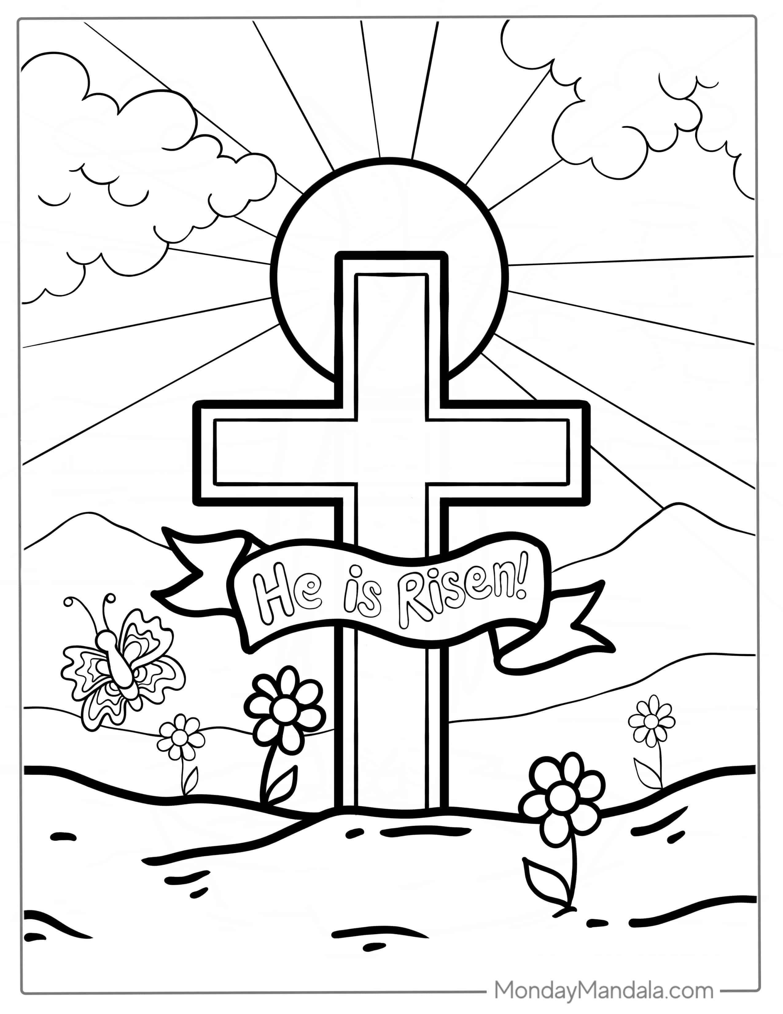 Jesus He Is Risen Coloring For Preschoolers coloring page