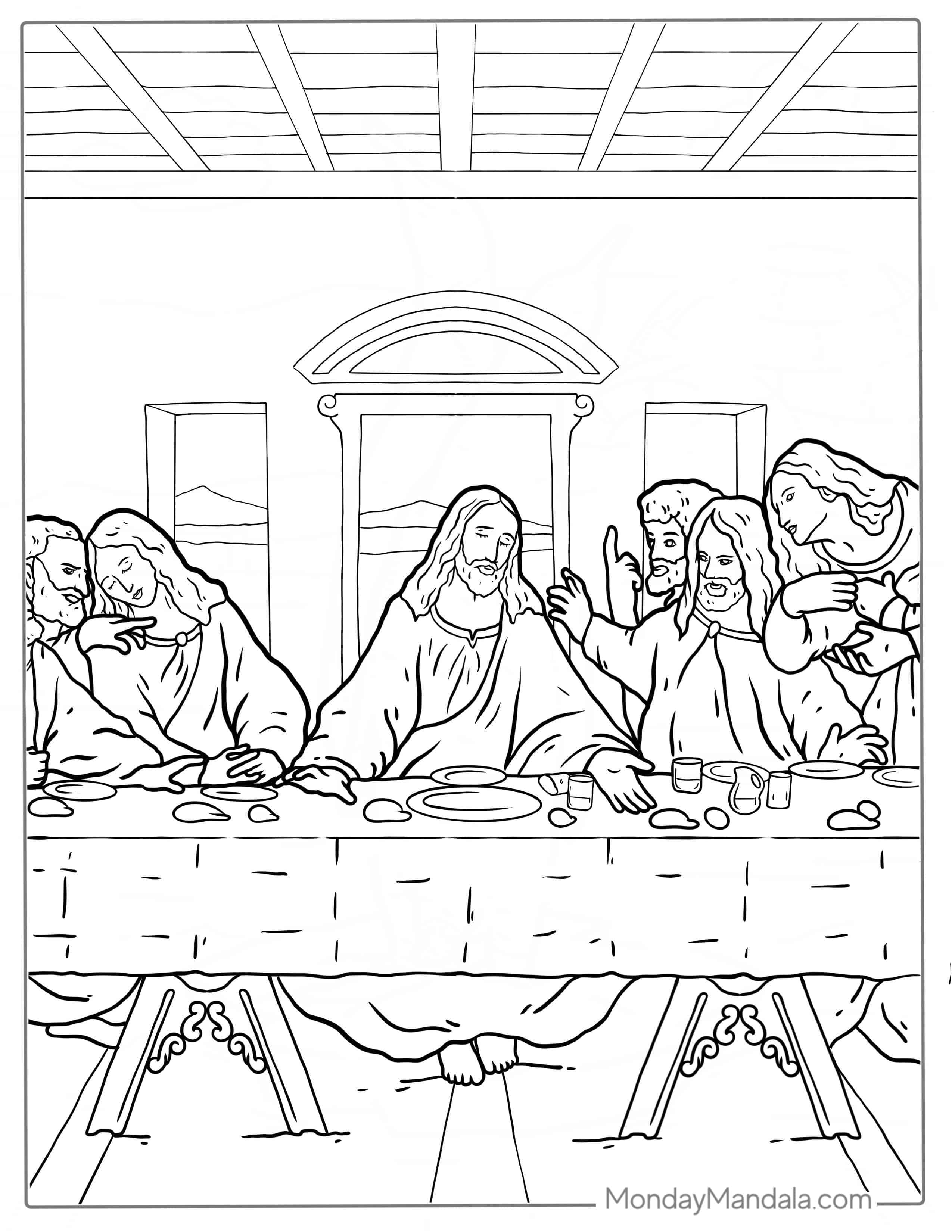 Last Supper Of Jesus Coloring coloring page