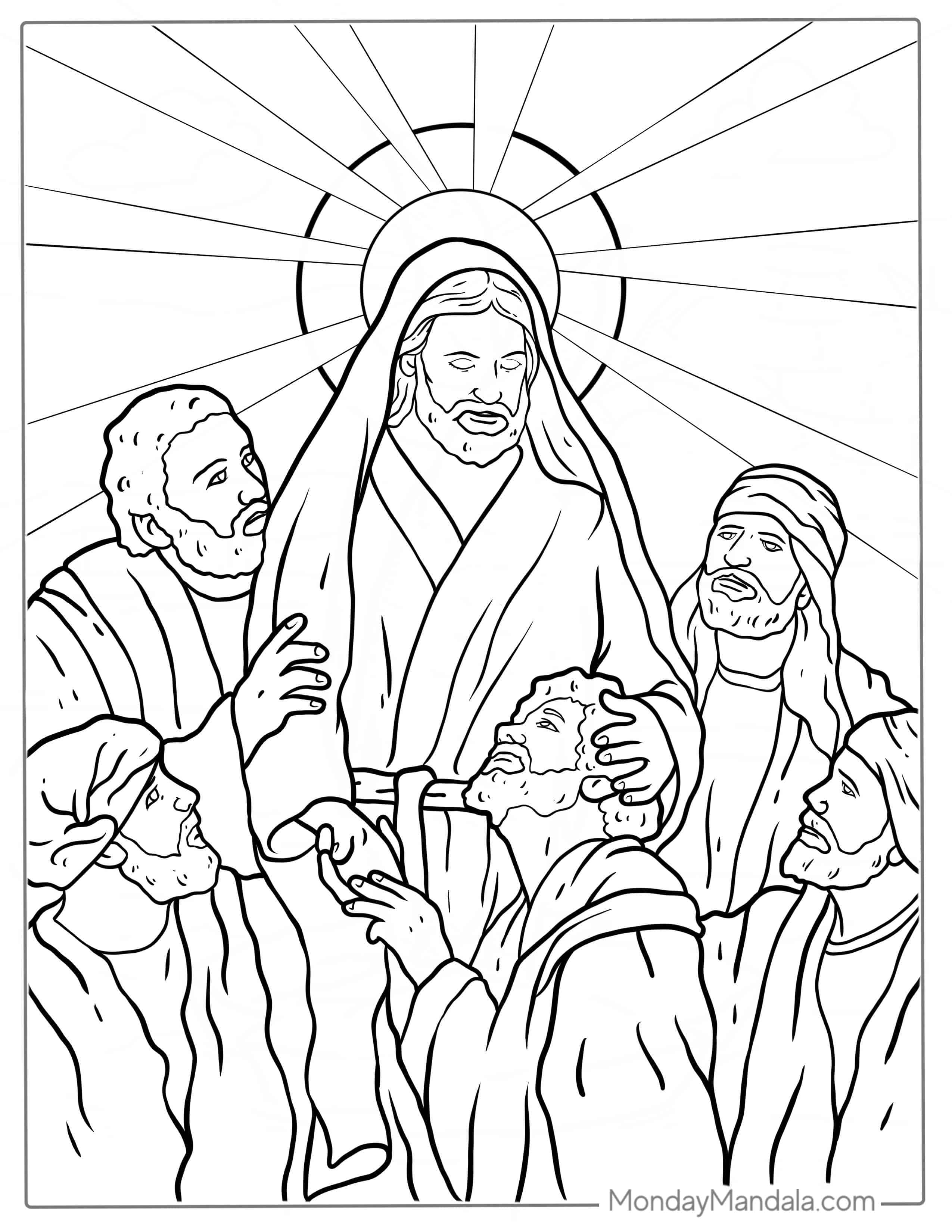 Miracles Of Jesus Coloring Sheet coloring page — printable line art