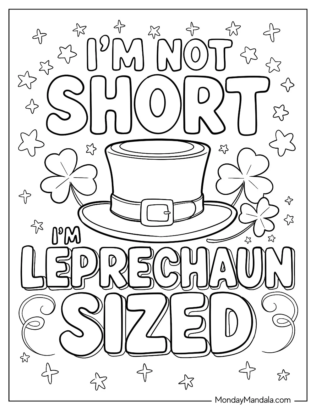 I m Not Short I m Leprechaun Sized coloring page
