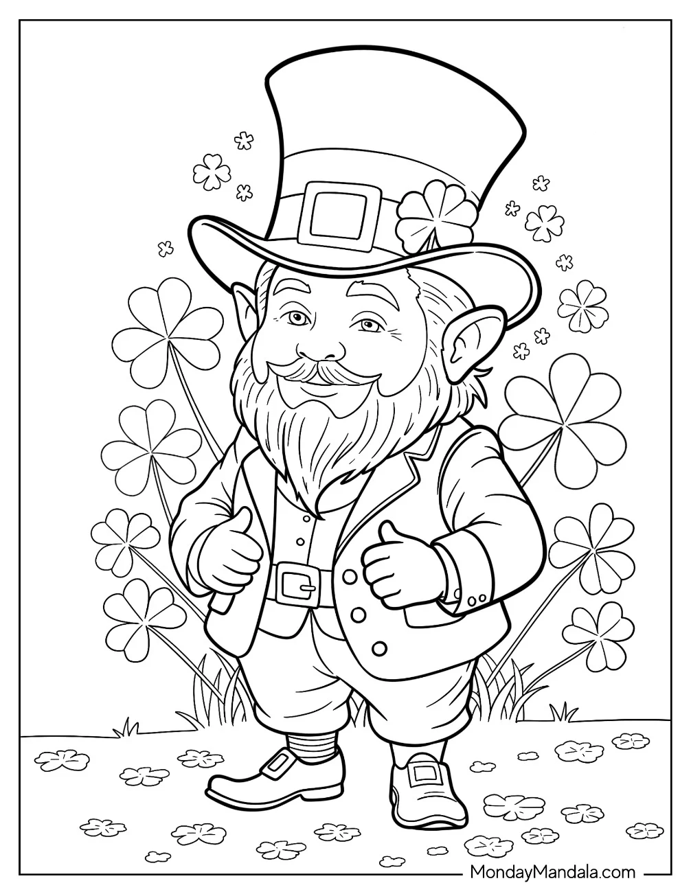 Leprechaun Coloring Page In A Fine Suit coloring page
