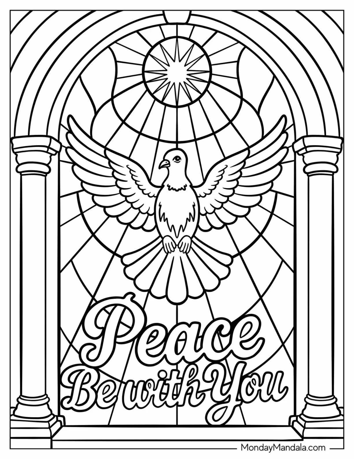 Peace Be With You on Religious Easter Coloring Page coloring page