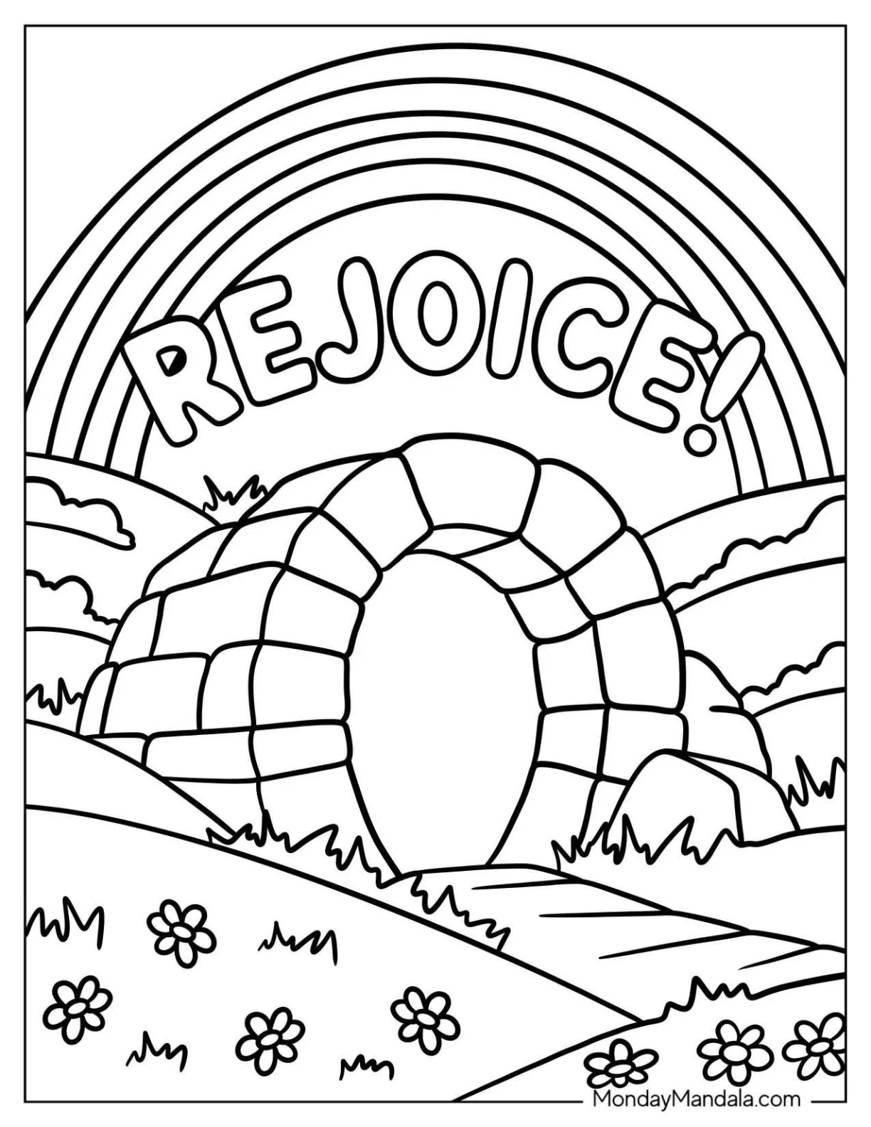 Religious Easter Coloring Page of Empty Tomb coloring page
