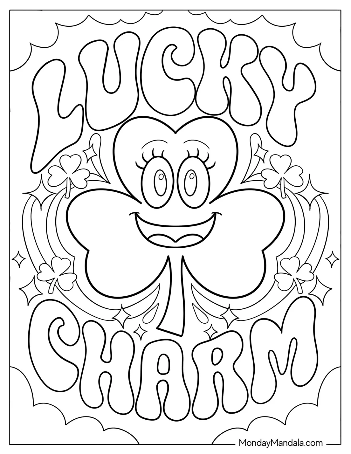Lucky Charm Shamrock Coloring Page coloring page