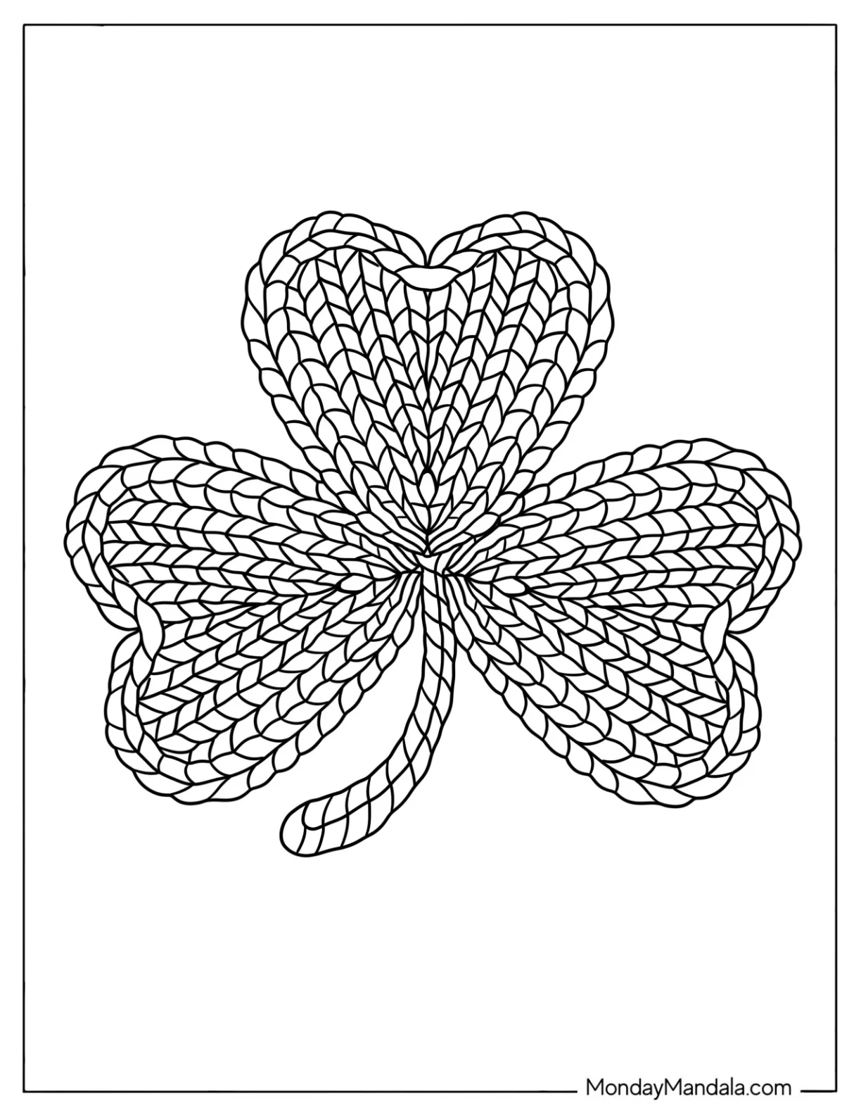 Rope Patterned Shamrock Coloring Page coloring page