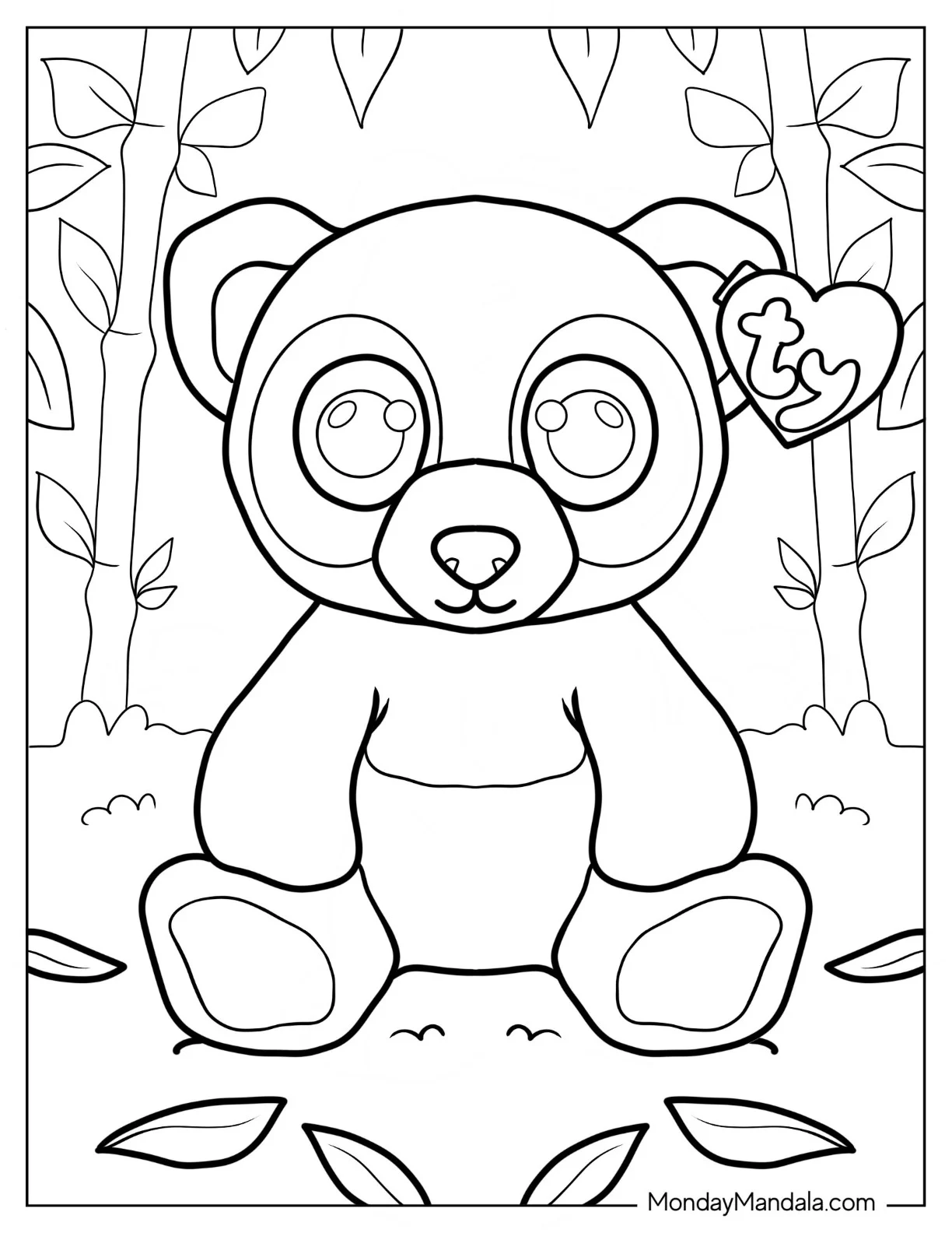 Beanie Boo Coloring Page Of Cute Bamboo coloring page