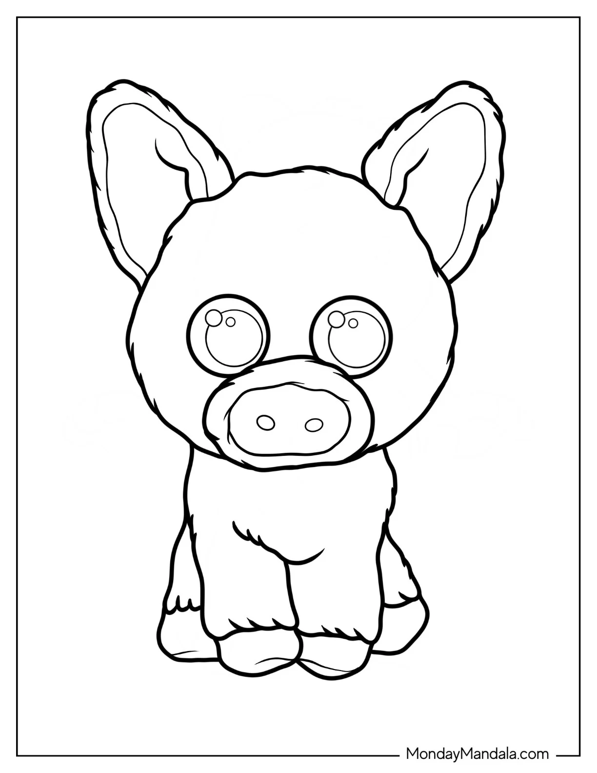 Beanie Boo Coloring Page Of Simple Corky The Pig For Kids coloring page — printable line art