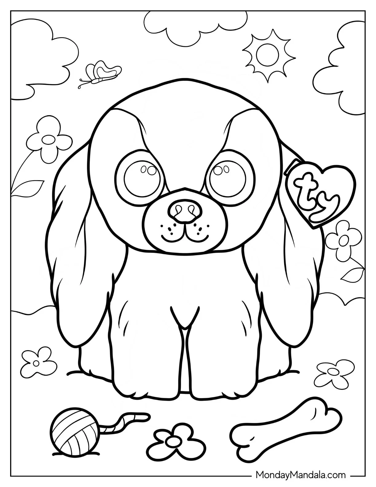 Beanie Boo Coloring Page Of Sissy The Dog For Kids coloring page