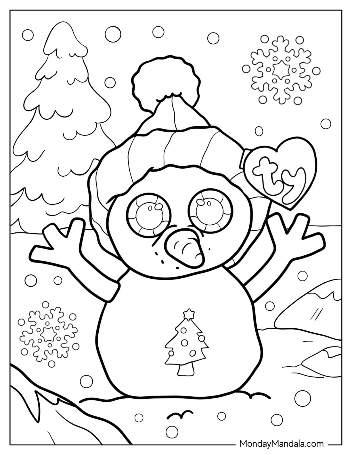 Christmas Beanie Boo Coloring Page Of Misty Snowman coloring page