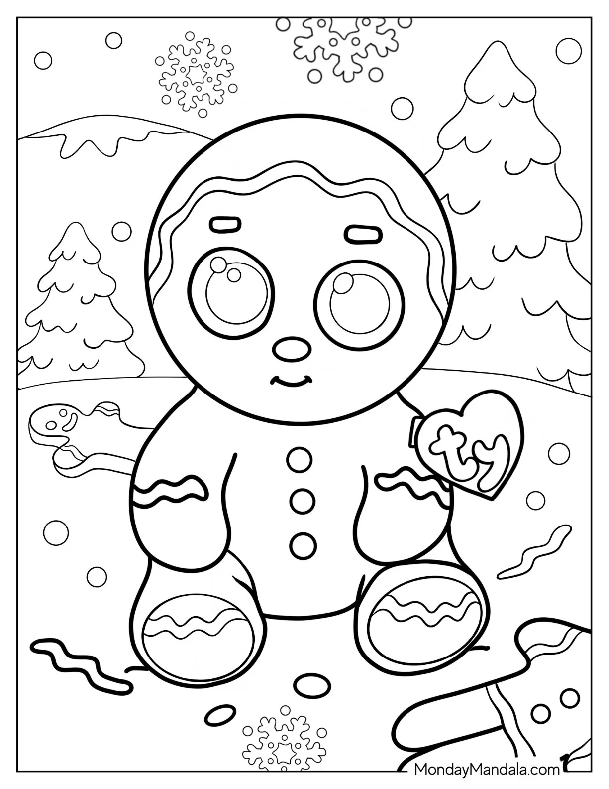 Crispin Gingerbread Man Beanie Boo Coloring Page coloring page