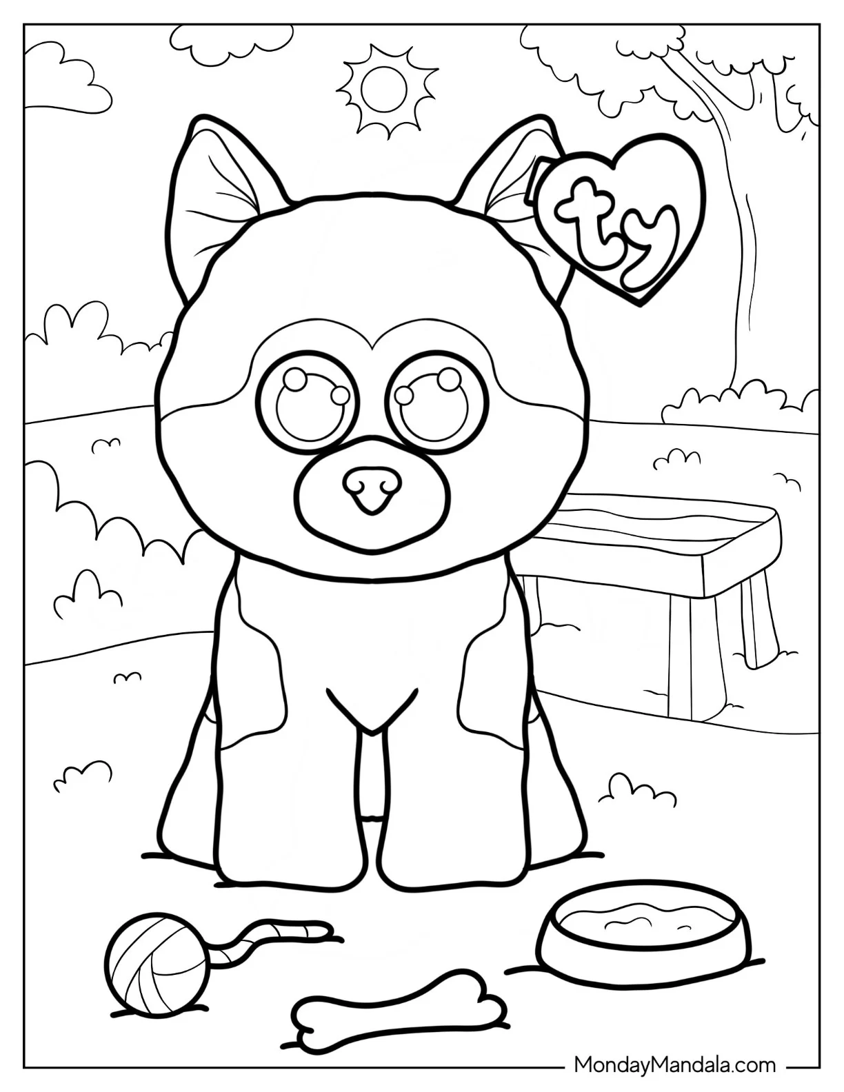 Cute Spirit Beanie Boo Coloring Page For Kids coloring page — printable line art