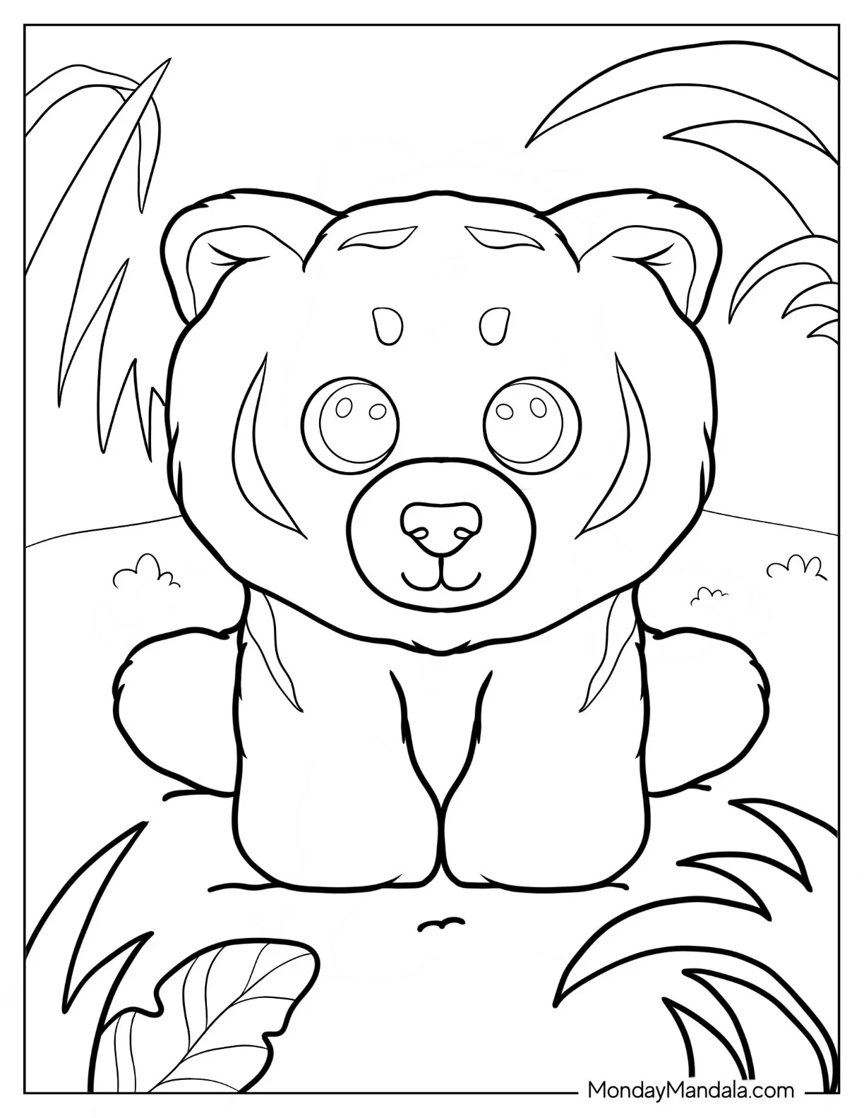 Kawaii White Tiger Beanie Boo Coloring Page coloring page — printable line art