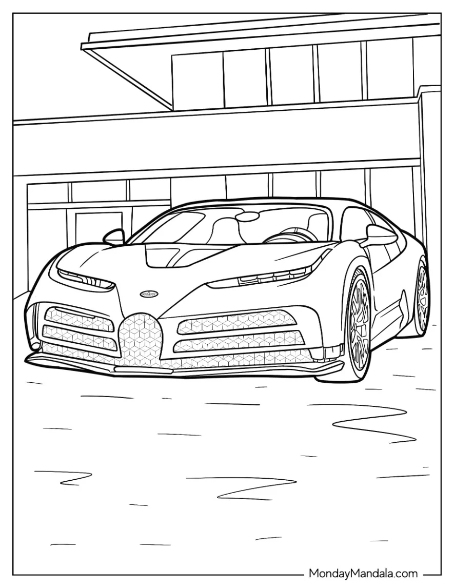 Bugatti Coloring Page Centodieci Inside Garage coloring page