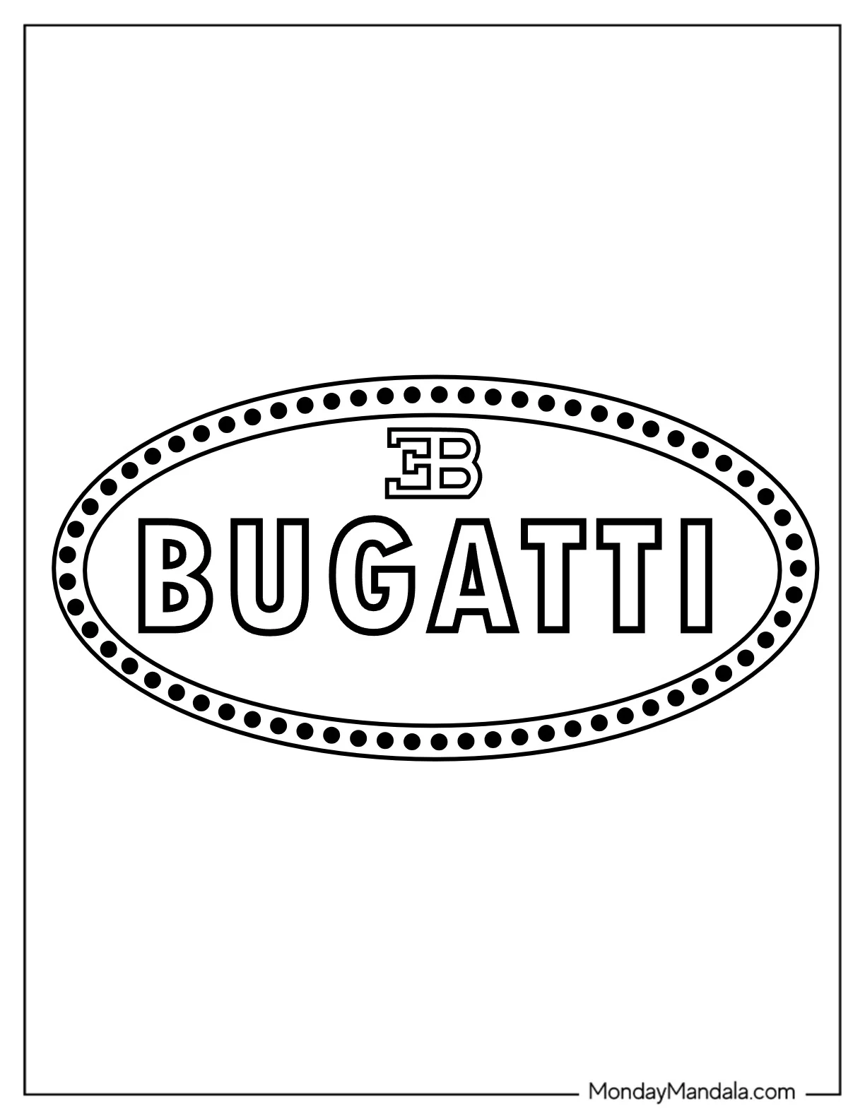 Bugatti Coloring Page Logo coloring page
