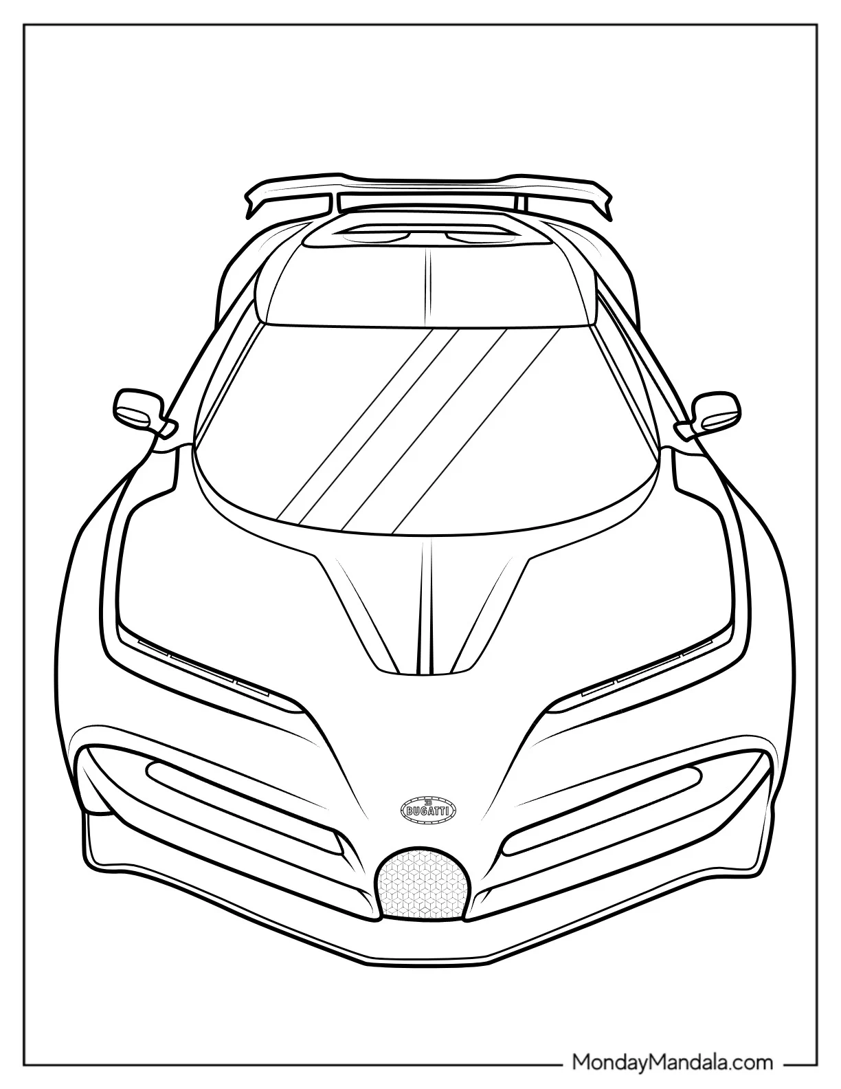 Easy Bugatti Coloring Page Centodieci Outline For Kids coloring page